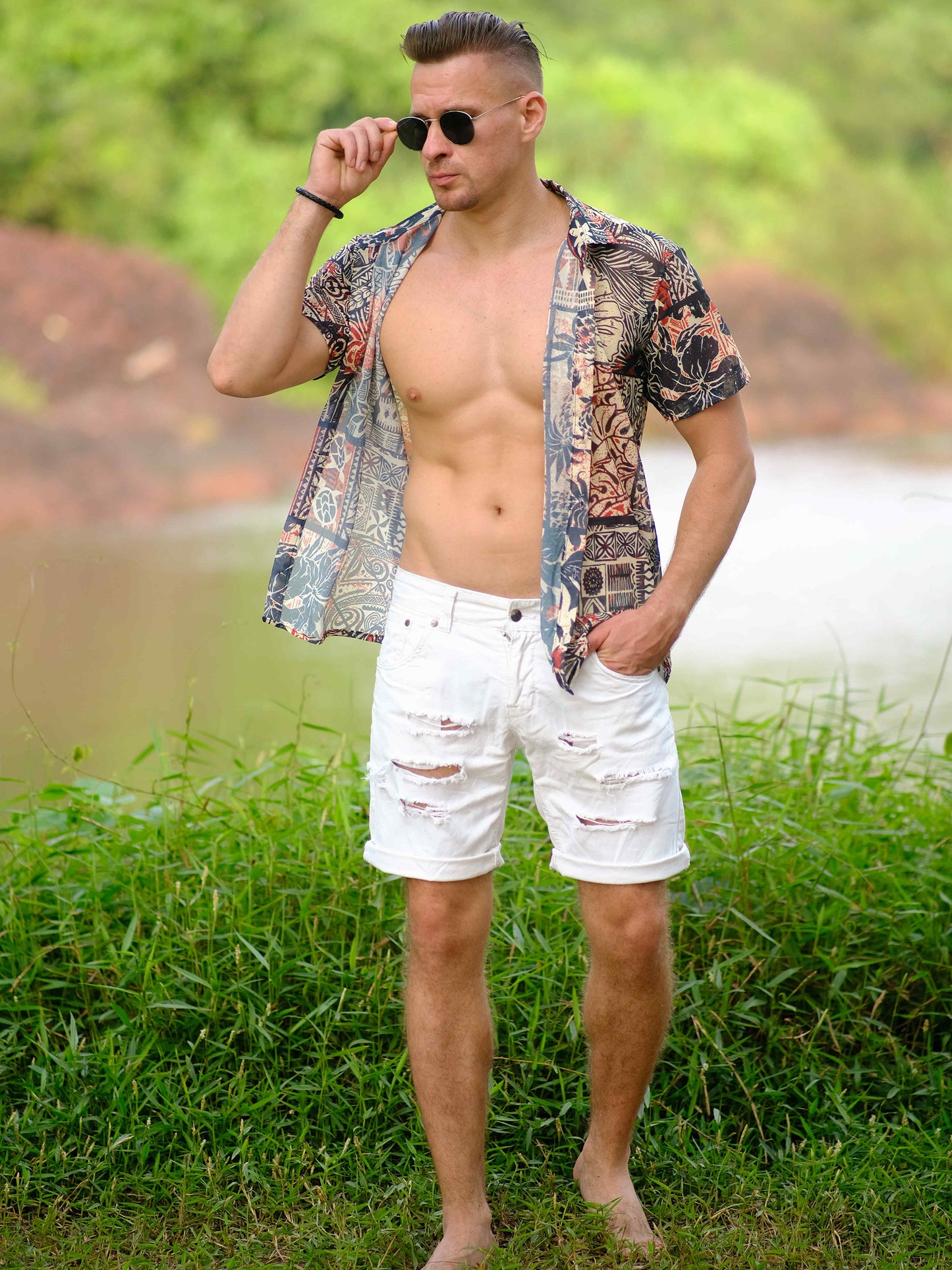 Men's Nomadic Tribal Travel Printed Shirt