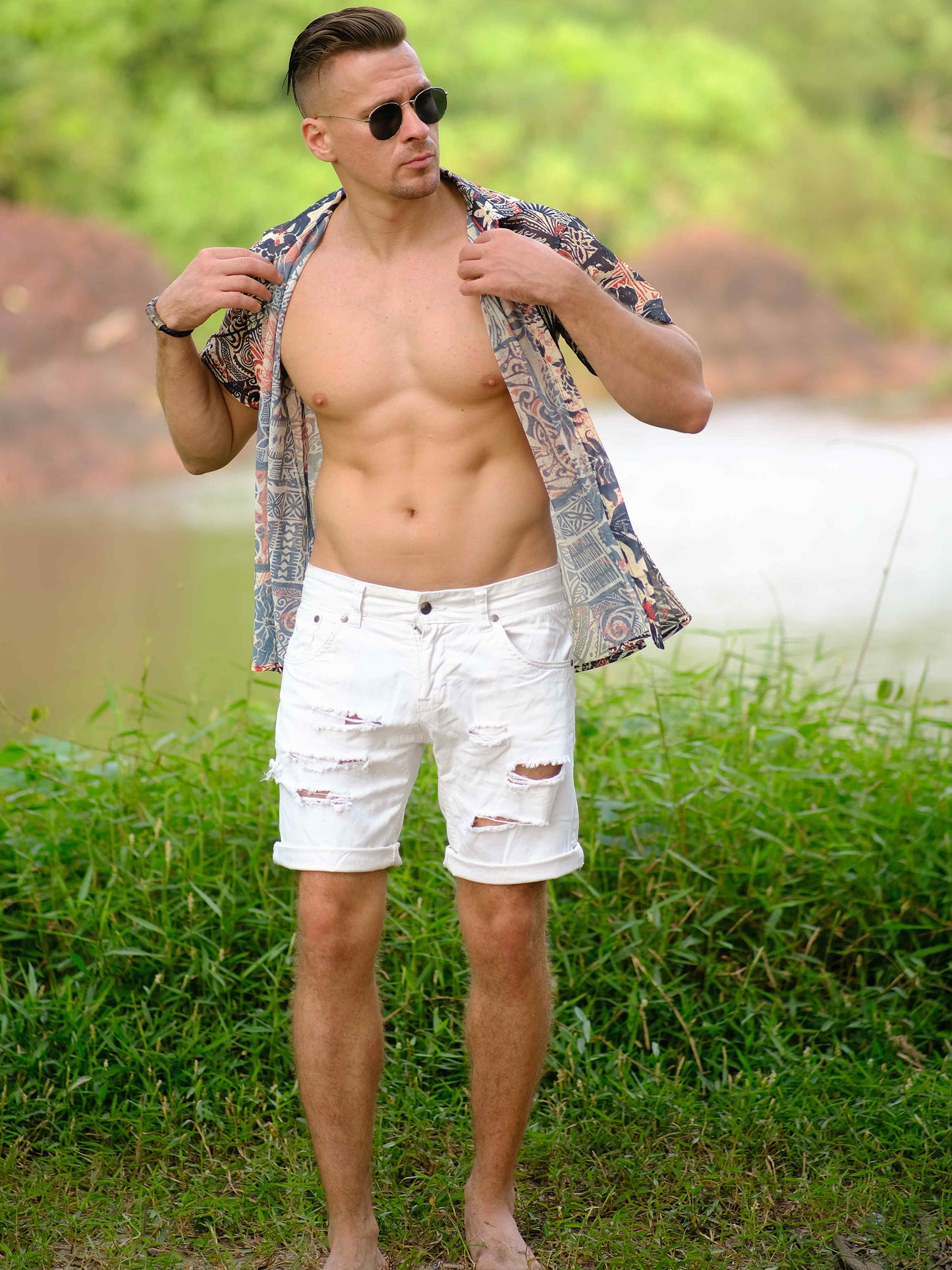Men's Nomadic Tribal Travel Printed Shirt