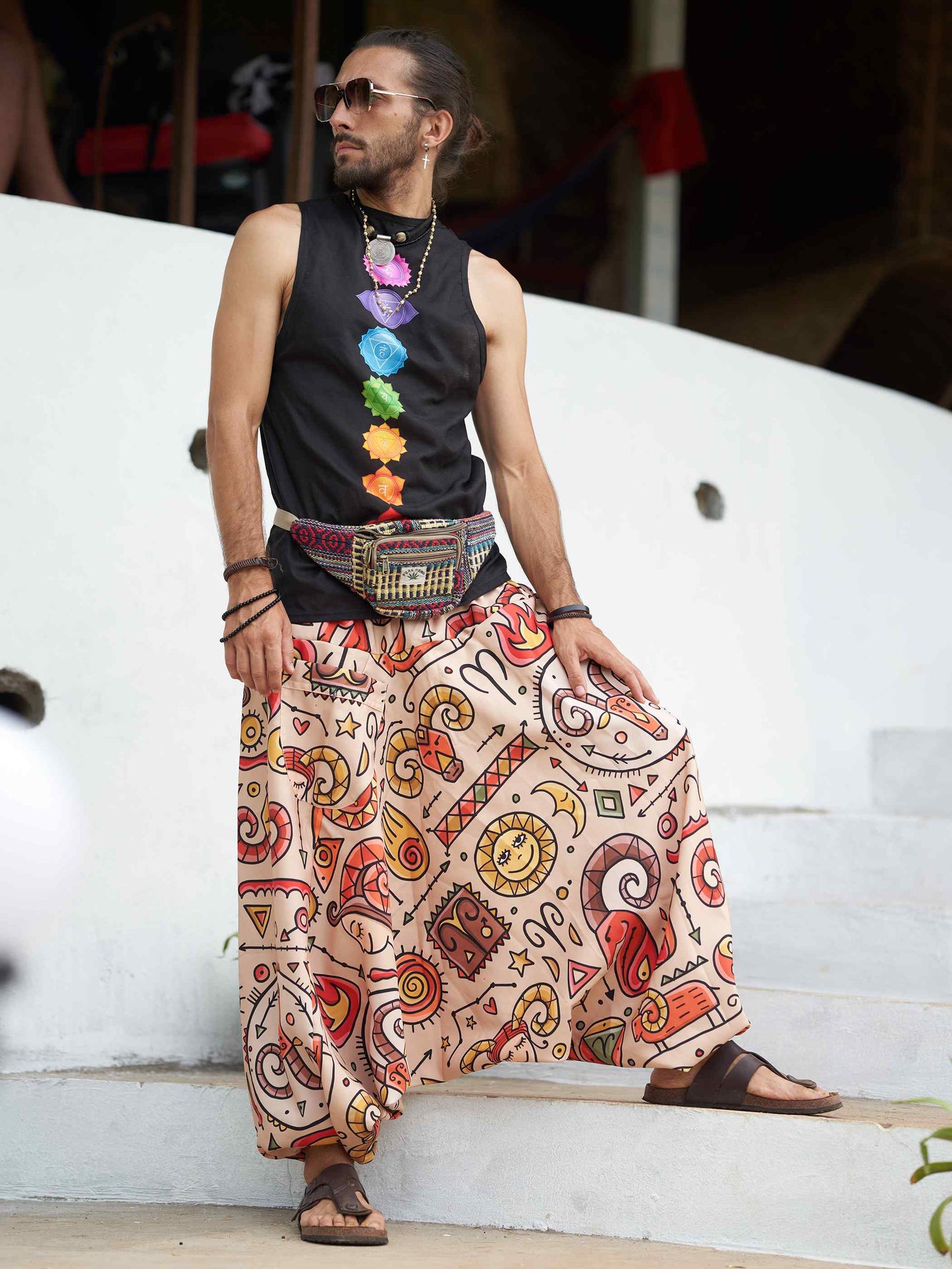 Buy Women's Virgo Sign Boho Alibaba Balloon Hippy Harem Pants For Travel Yoga Dance