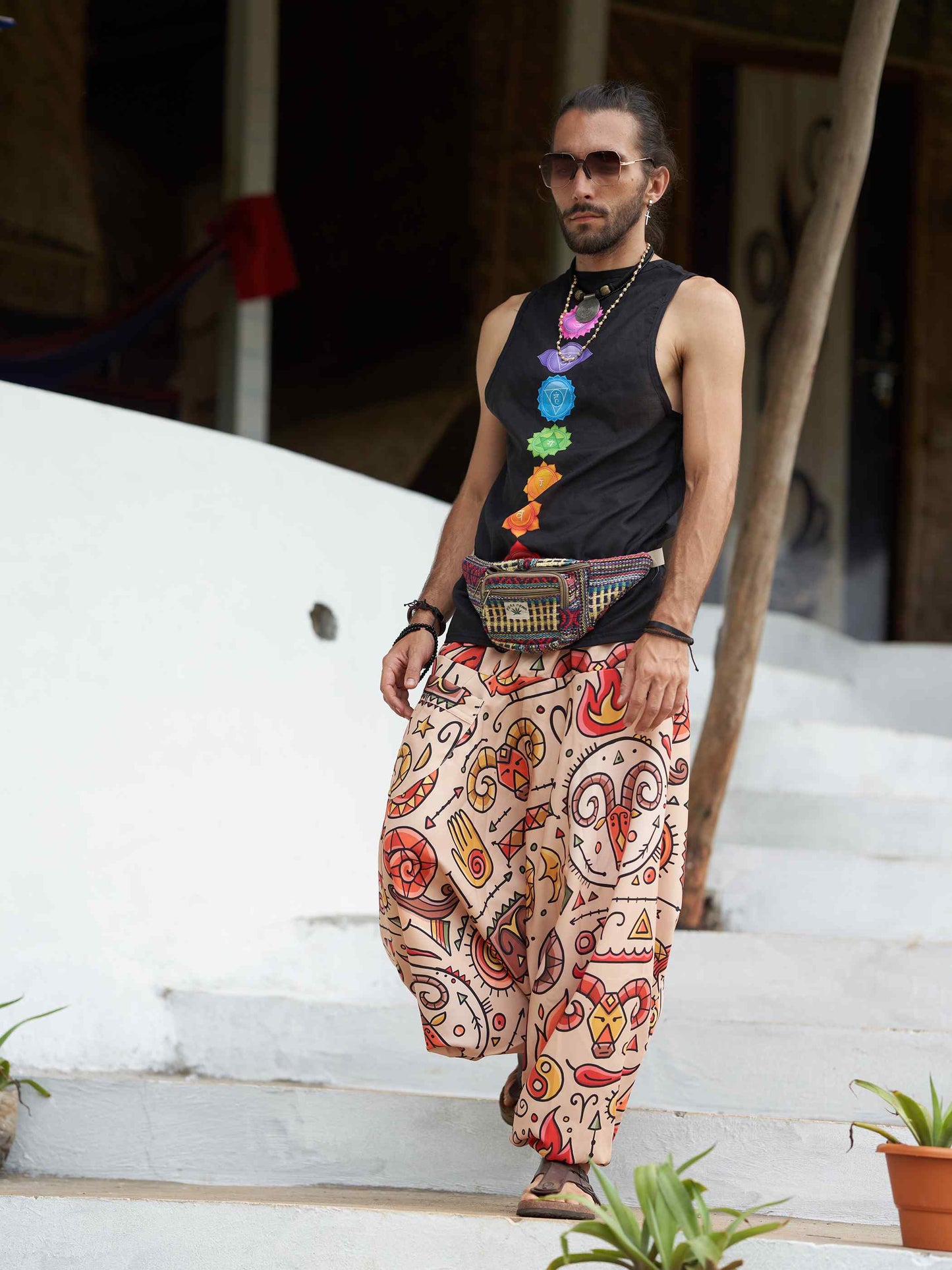 Buy Women's Virgo Sign Boho Alibaba Balloon Hippy Harem Pants For Travel Yoga Dance
