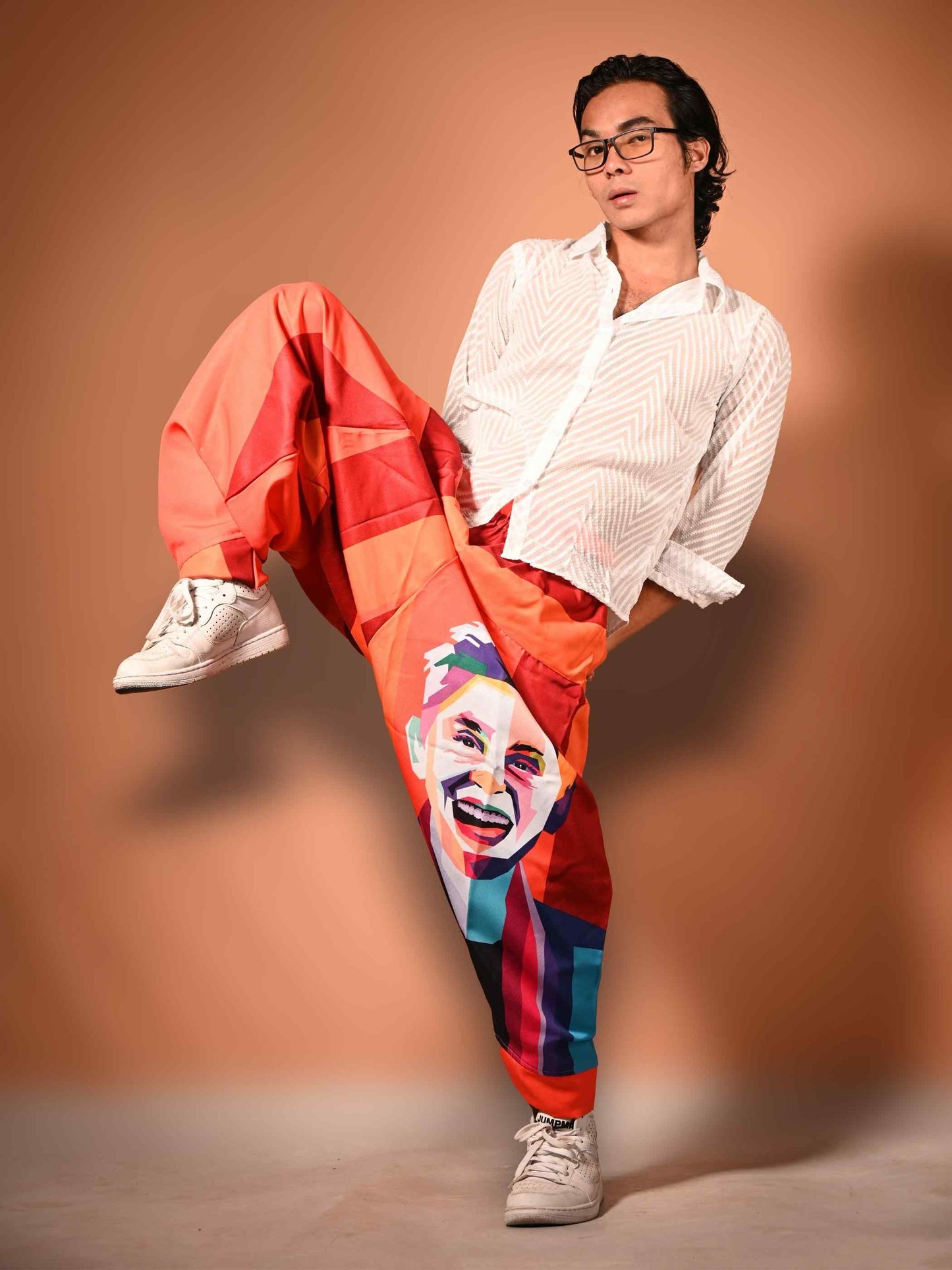 Buy Men's Fierce Smiling Face Print Bohemian Hippy Harem Pants For Dance Travel Yoga