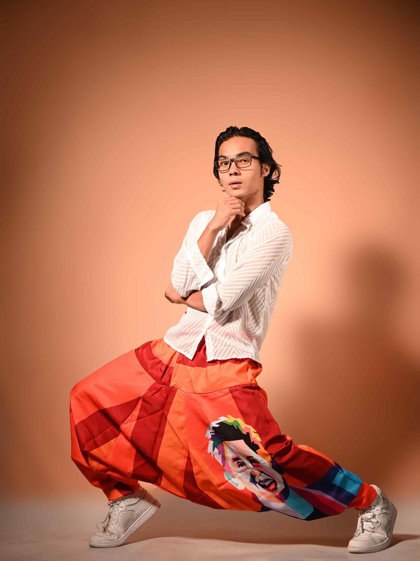 Buy Men's Fierce Smiling Face Print Bohemian Hippy Harem Pants For Dance Travel Yoga
