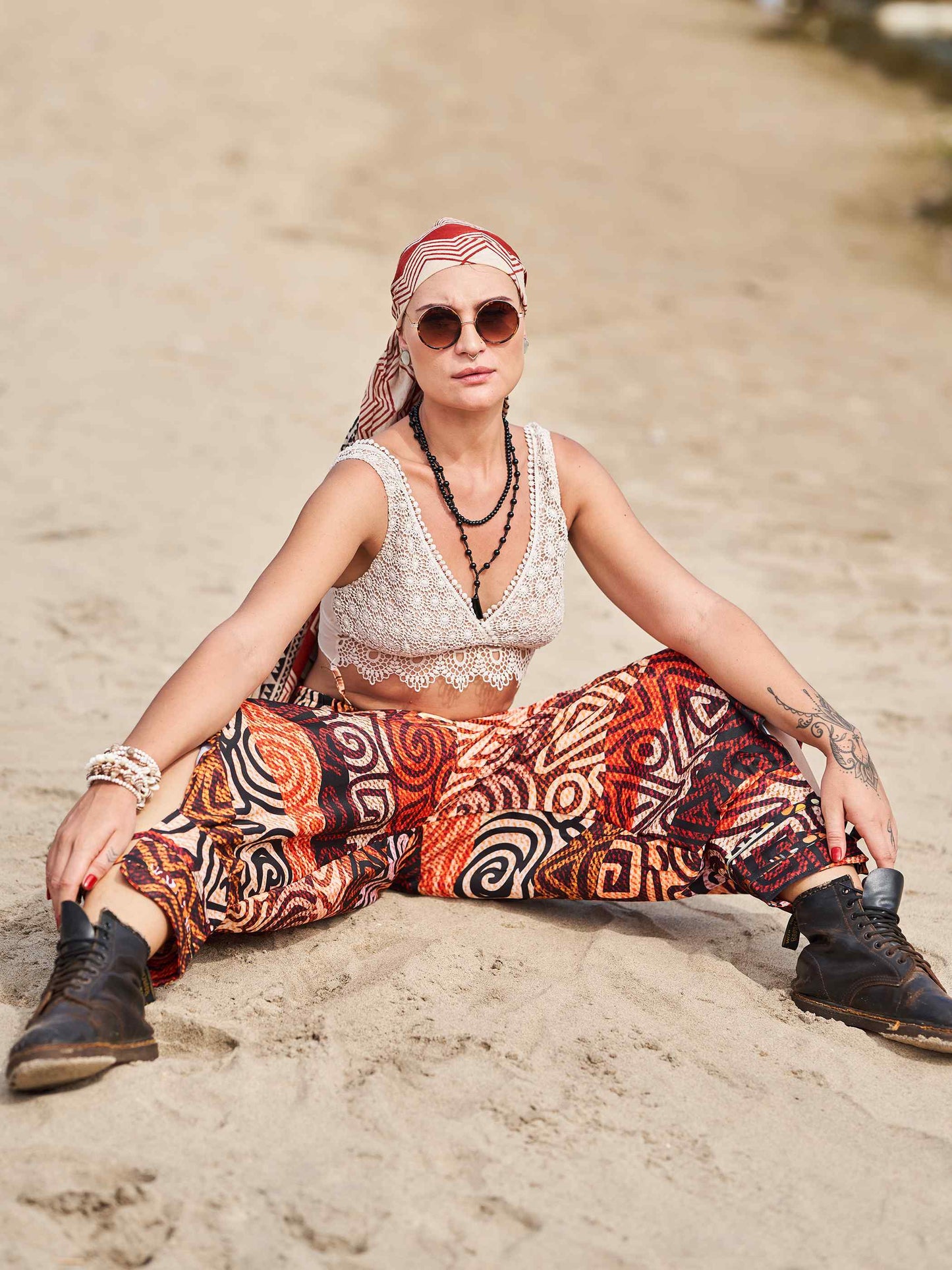 Buy Women's Flowy Graphic Printed Hippy Harem Pants For Travel Yoga Dance
