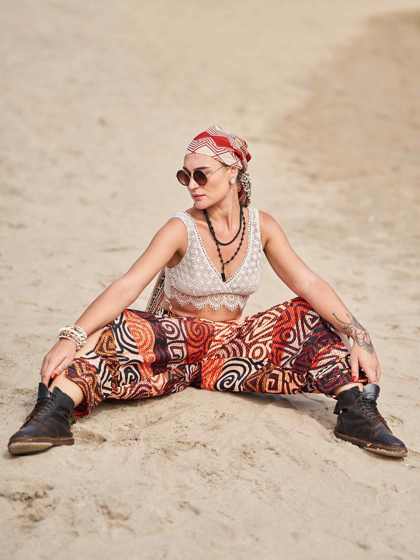 Buy Women's Flowy Graphic Printed Hippy Harem Pants For Travel Yoga Dance
