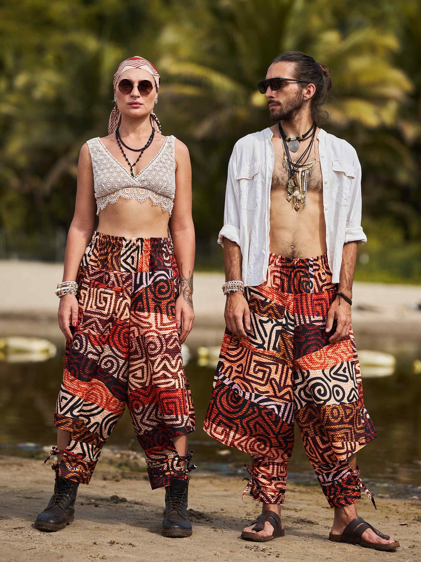 Buy Men's Flowy Graphic Printed Hippy Harem Pants For Travel Yoga Dance