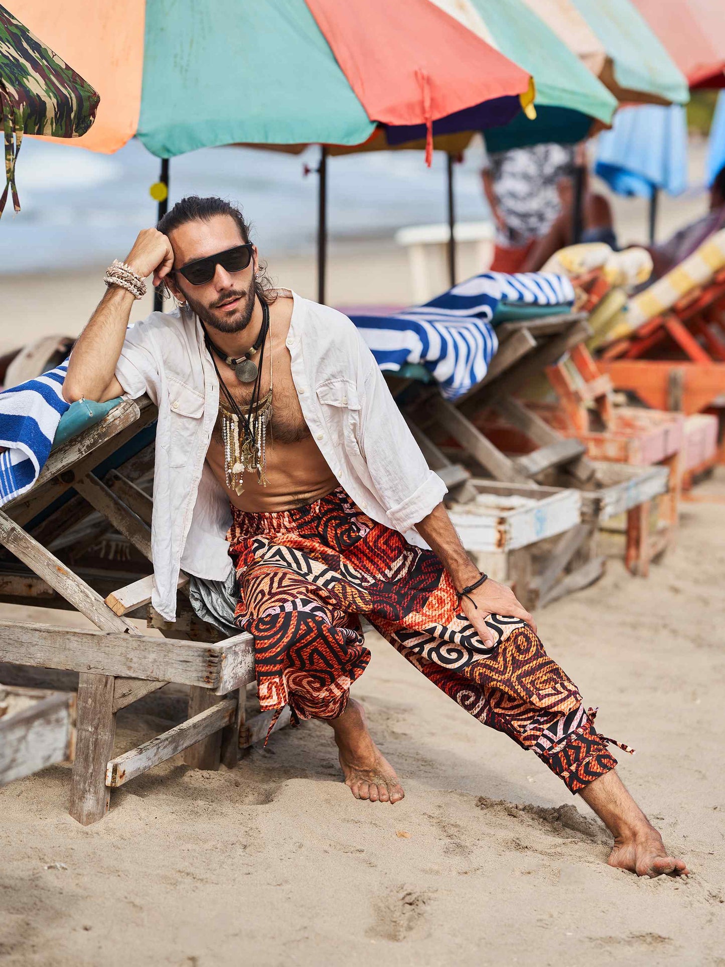 Buy Men's Flowy Graphic Printed Hippy Harem Pants For Travel Yoga Dance