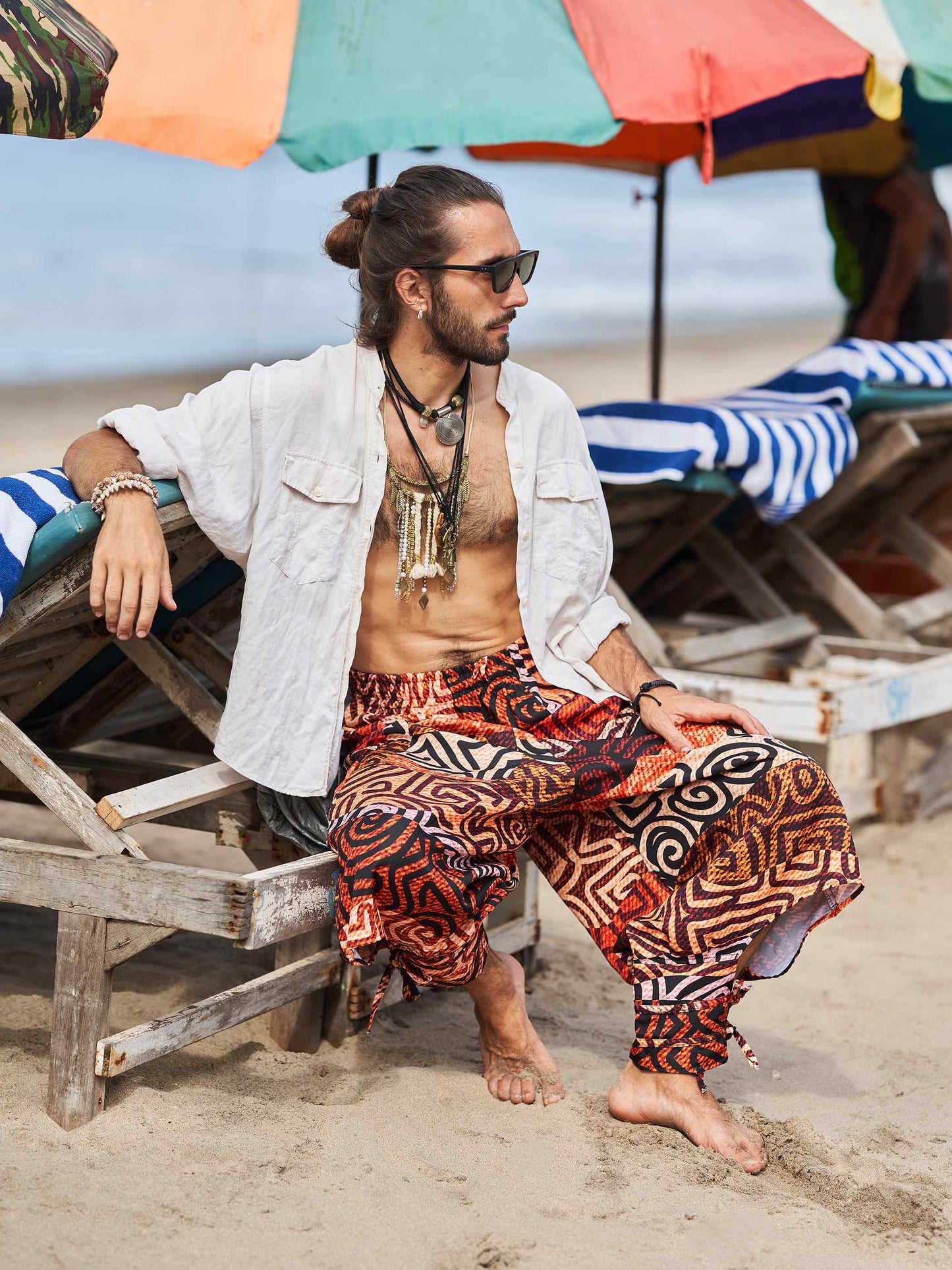 Buy Men's Flowy Graphic Printed Hippy Harem Pants For Travel Yoga Dance