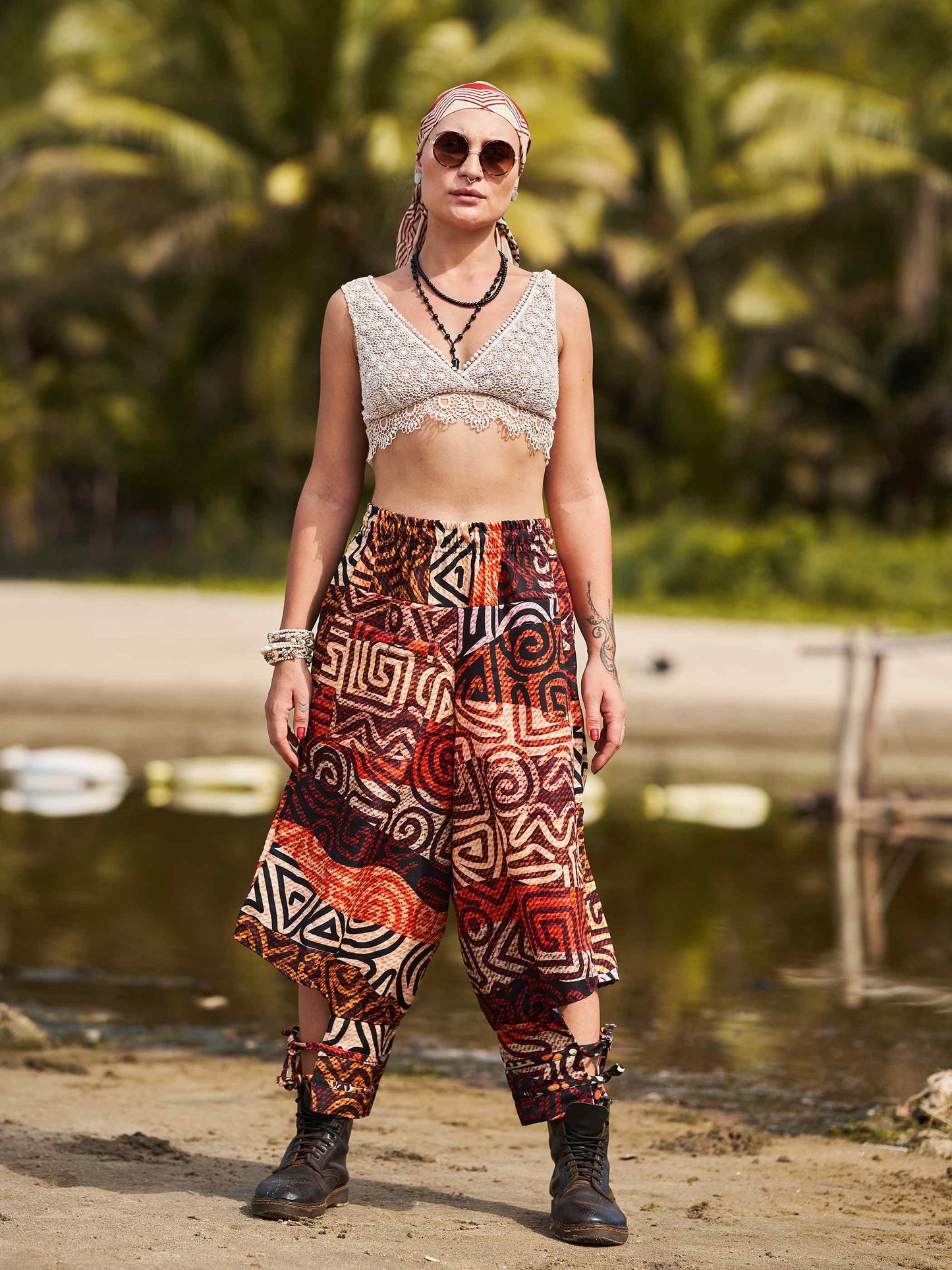 Buy Women's Flowy Graphic Printed Hippy Harem Pants For Travel Yoga Dance