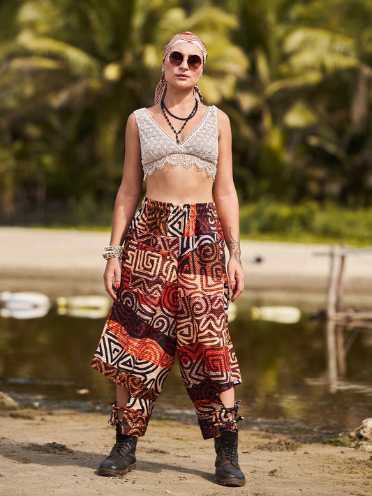 Buy Women's Flowy Graphic Printed Hippy Harem Pants For Travel Yoga Dance