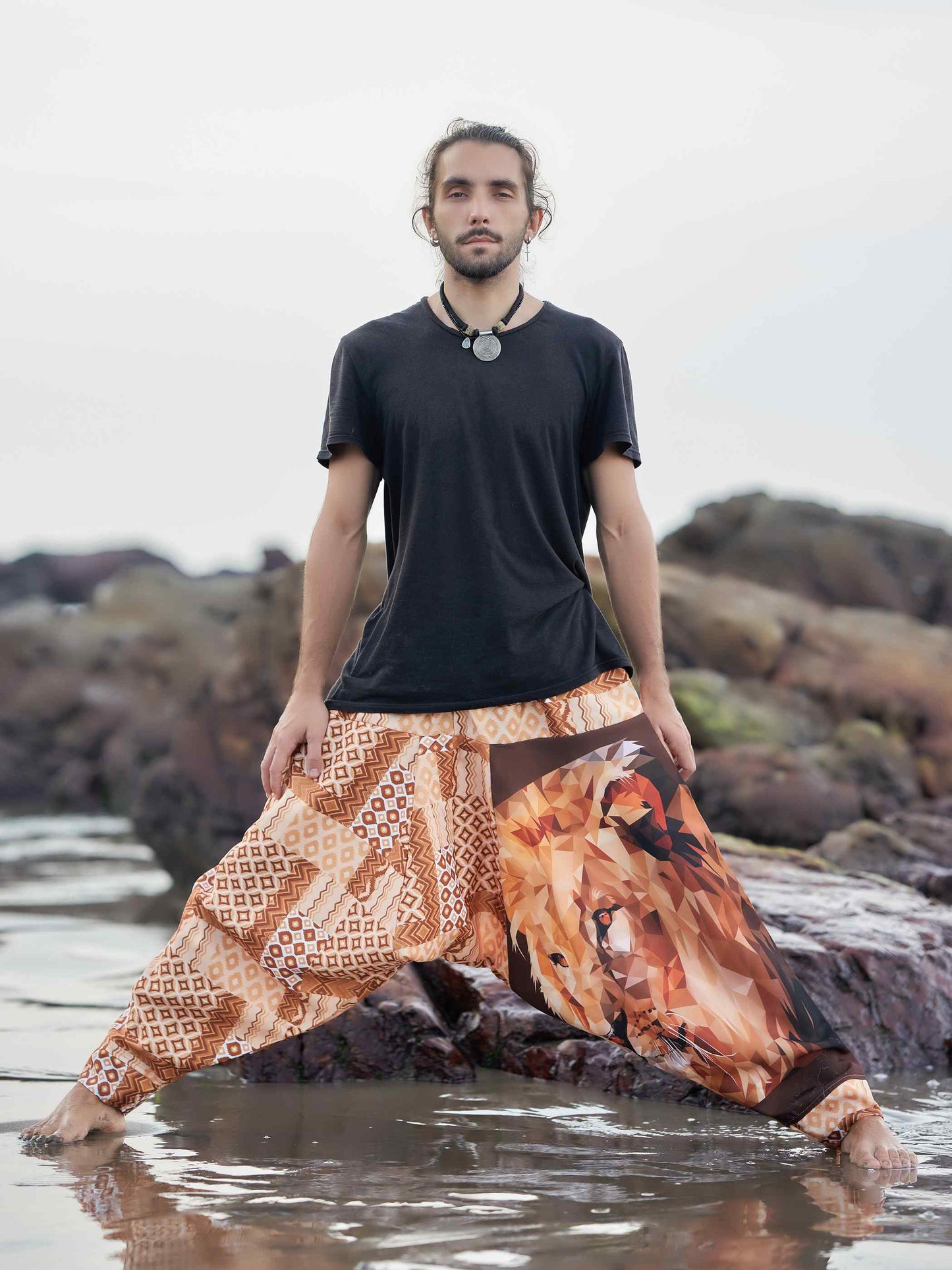 Buy Men's Boho Lion Genie Bohemian Hippy Harem Unisex Pants For Dance