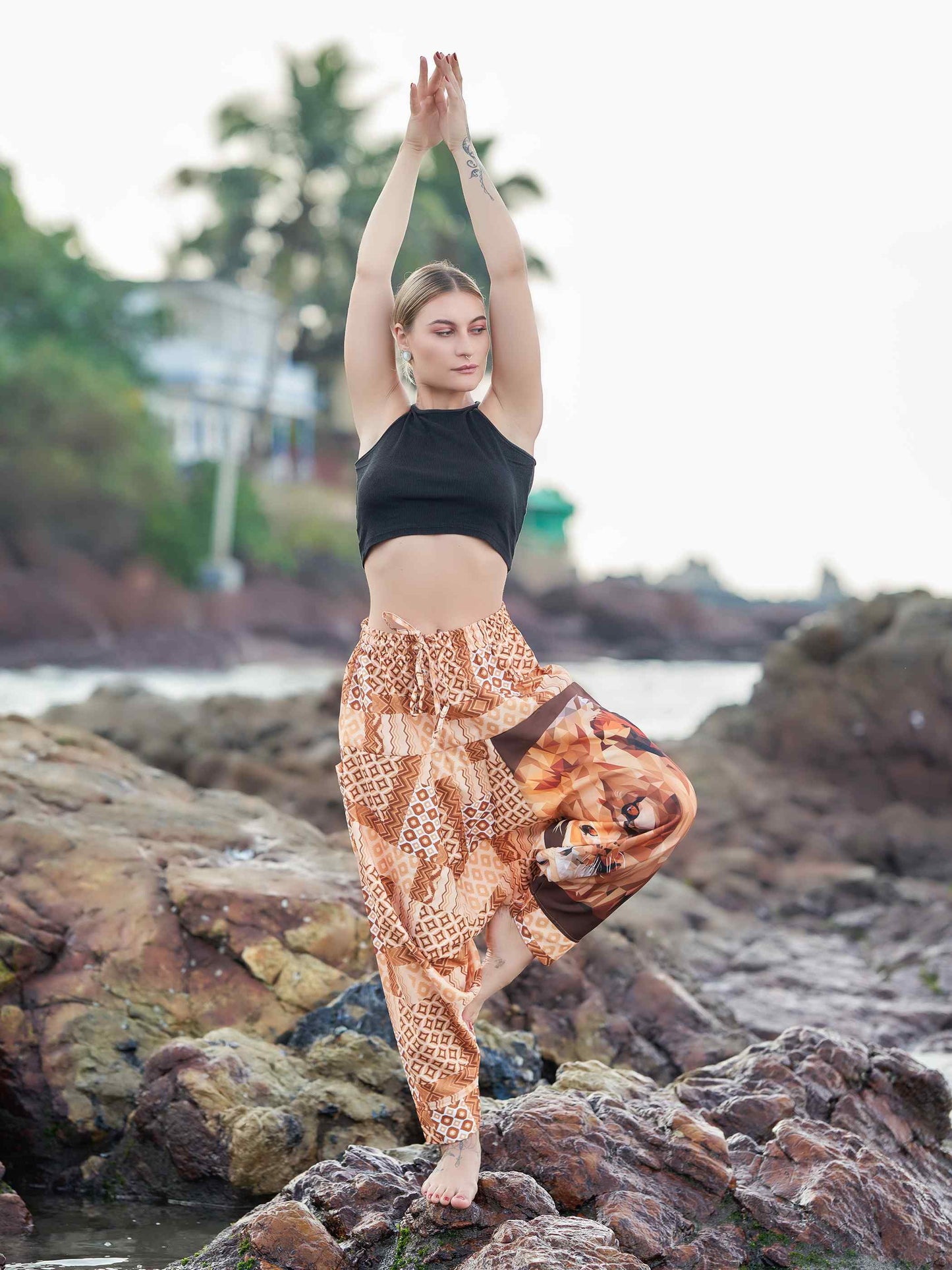 Buy Women's Boho Lion Genie Bohemian Hippy Unisex Harem Pants For Dance Travel