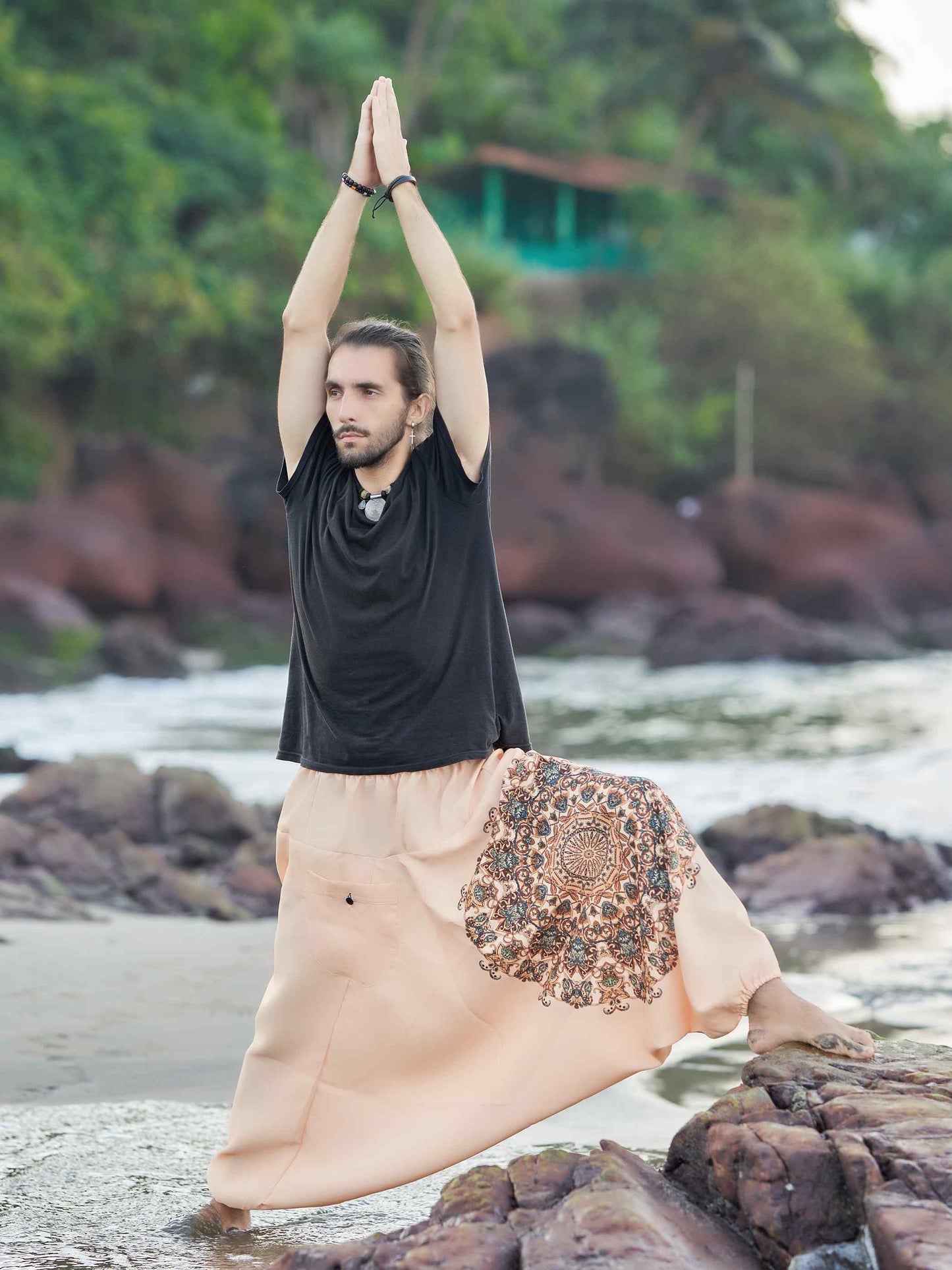 Men's Mandala Print Genie Bohemian Hippy Unisex Harem Pants For Yoga