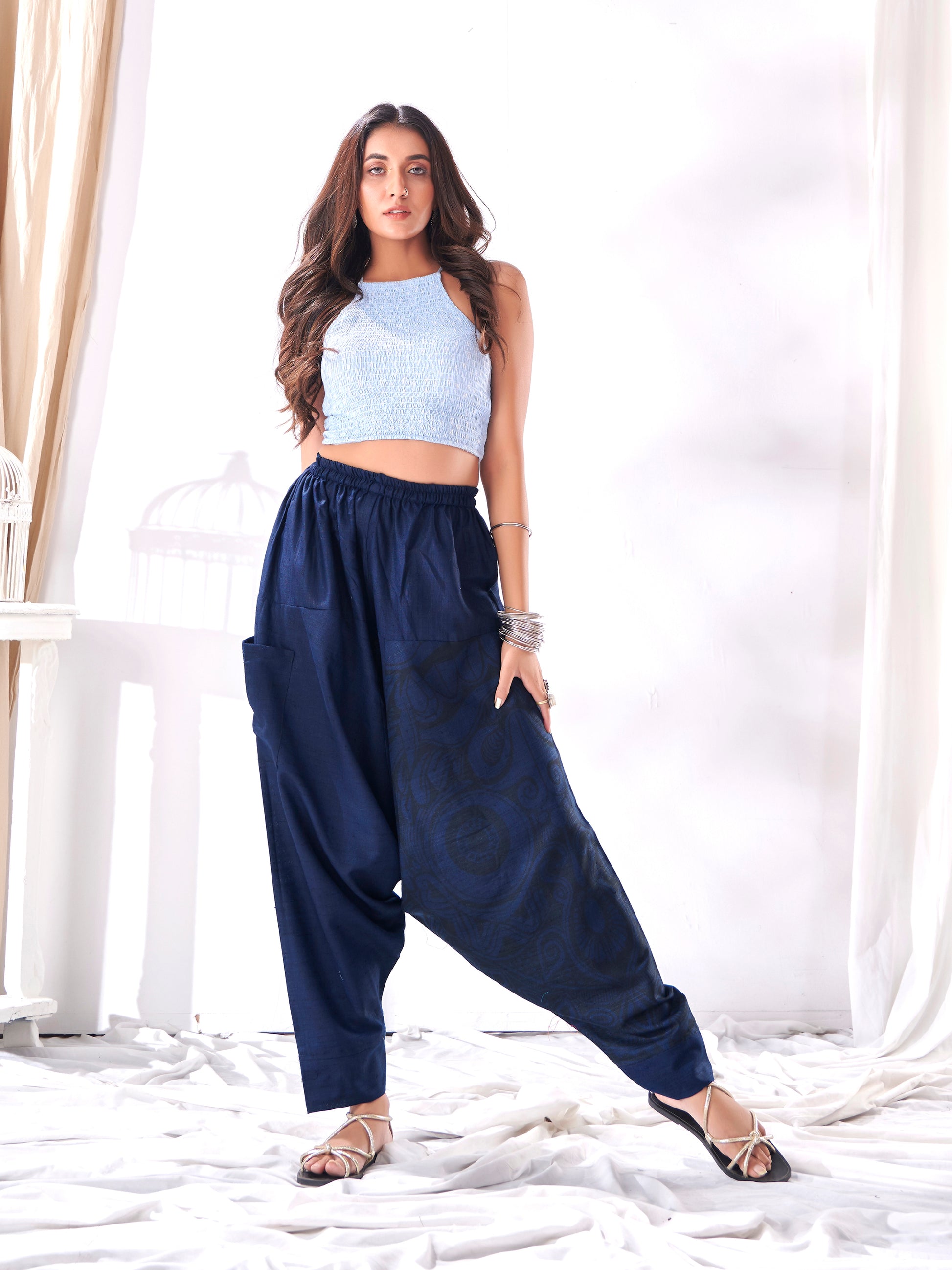 Buy Women's Casual Hippy Boho Baggy Tibetan Harem Pant For Yoga Dance Travel Unisex Track
