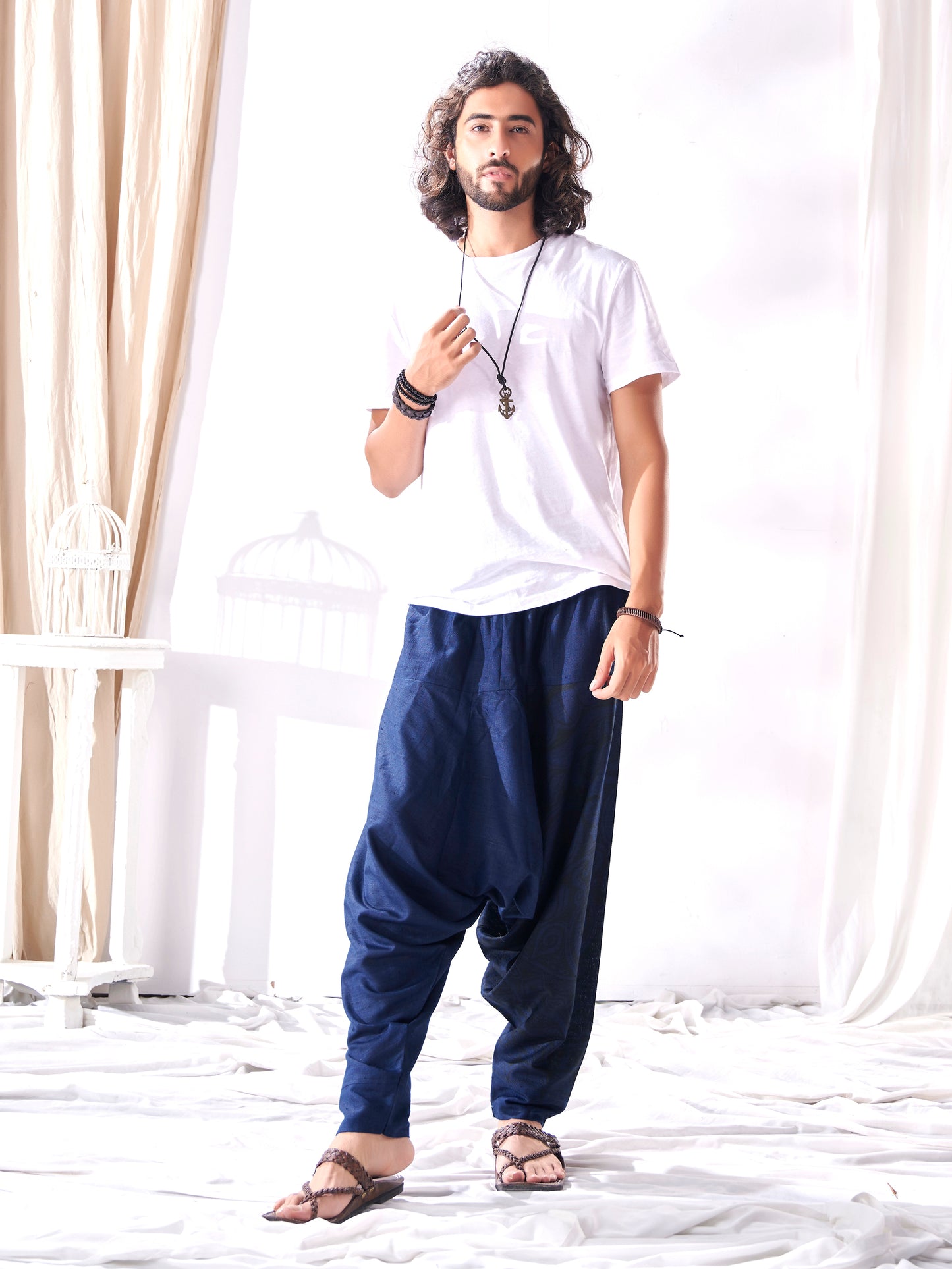 Buy Men's Casual Hippy Boho Baggy Tibetan Harem Pant For Yoga Dance Travel Track