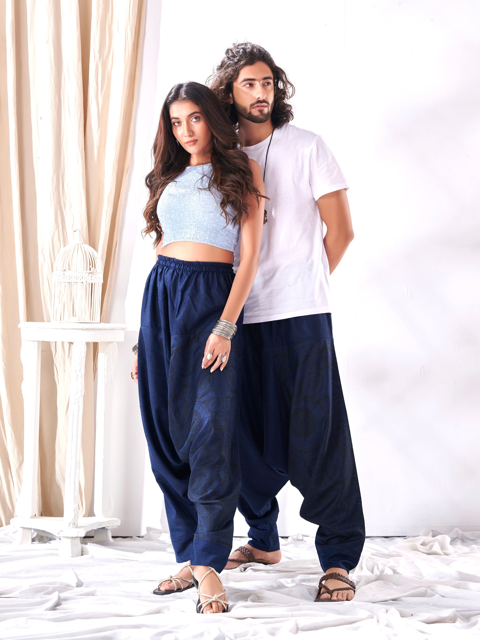 Buy Women's Casual Hippy Boho Baggy Tibetan Harem Pant For Yoga Dance Travel Unisex Track