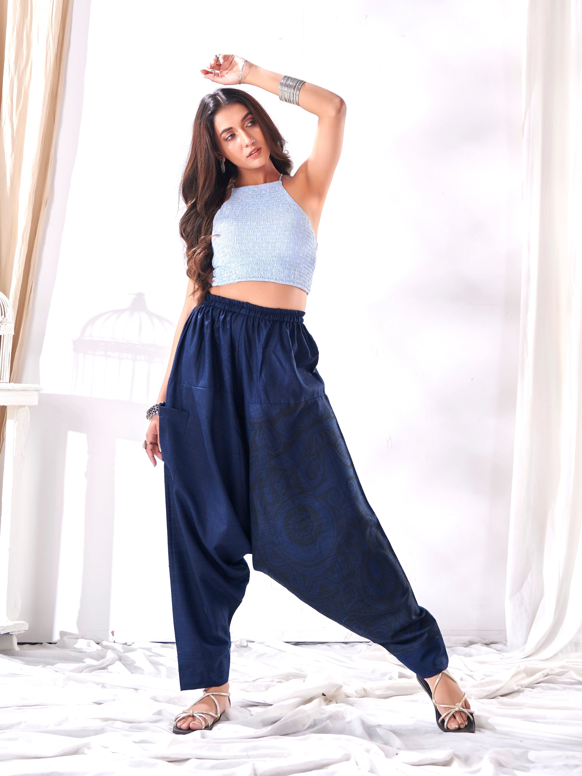 Buy Women's Casual Hippy Boho Baggy Tibetan Harem Pant For Yoga Dance Travel Unisex Track