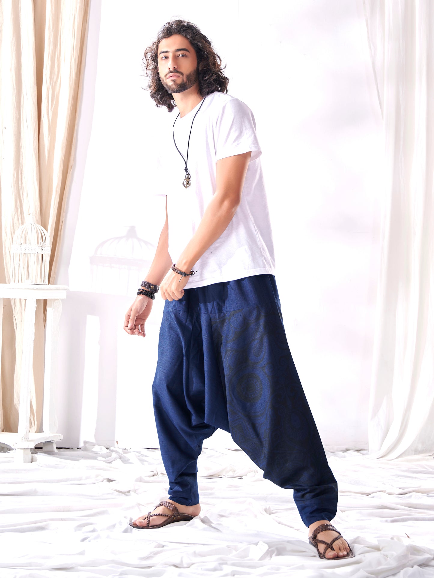 Buy Men's Casual Hippy Boho Baggy Tibetan Harem Pant For Yoga Dance Travel Track