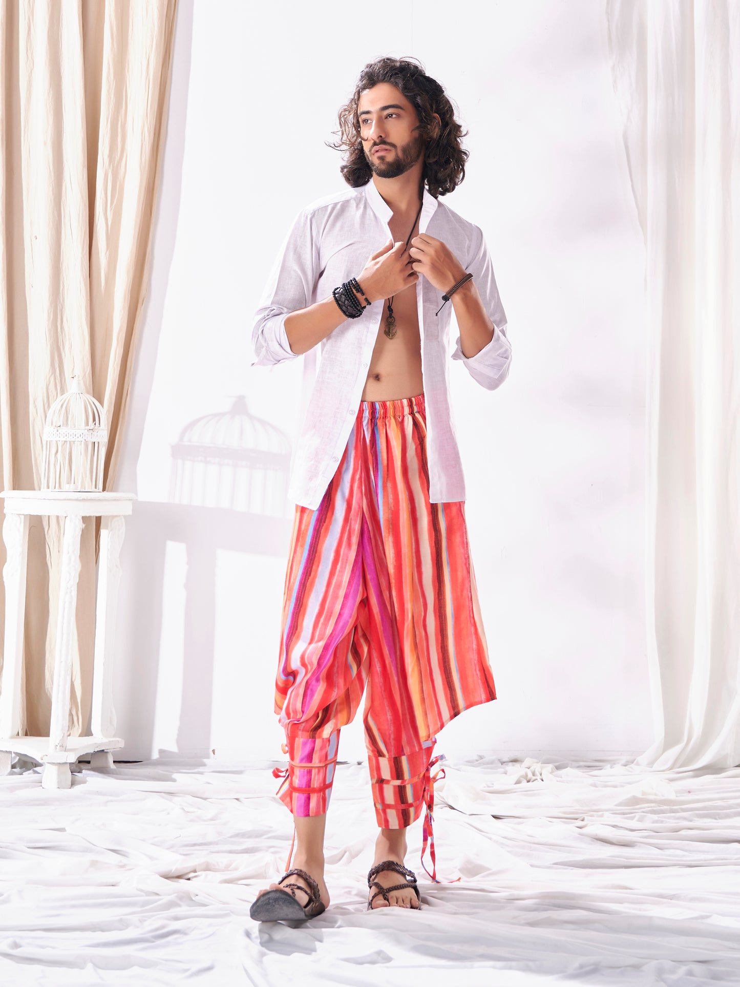 Buy Men's Multi Coloured Cut Out Boho Hippy Harem Pants For Yoga Dance Travel Unisex Pant