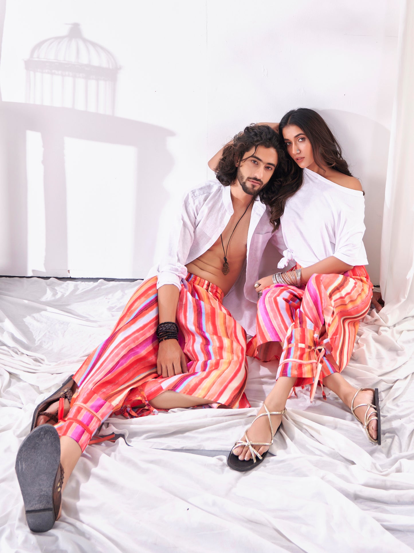 Buy Women's Women's Multi Coloured Cut Out Boho Hippy Harem Pants For Dance Travel Yoga