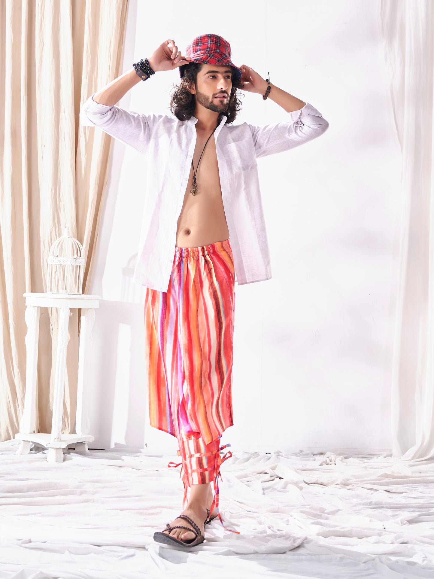 Buy Men's Multi Coloured Cut Out Boho Hippy Harem Pants For Yoga Dance Travel Unisex Pant