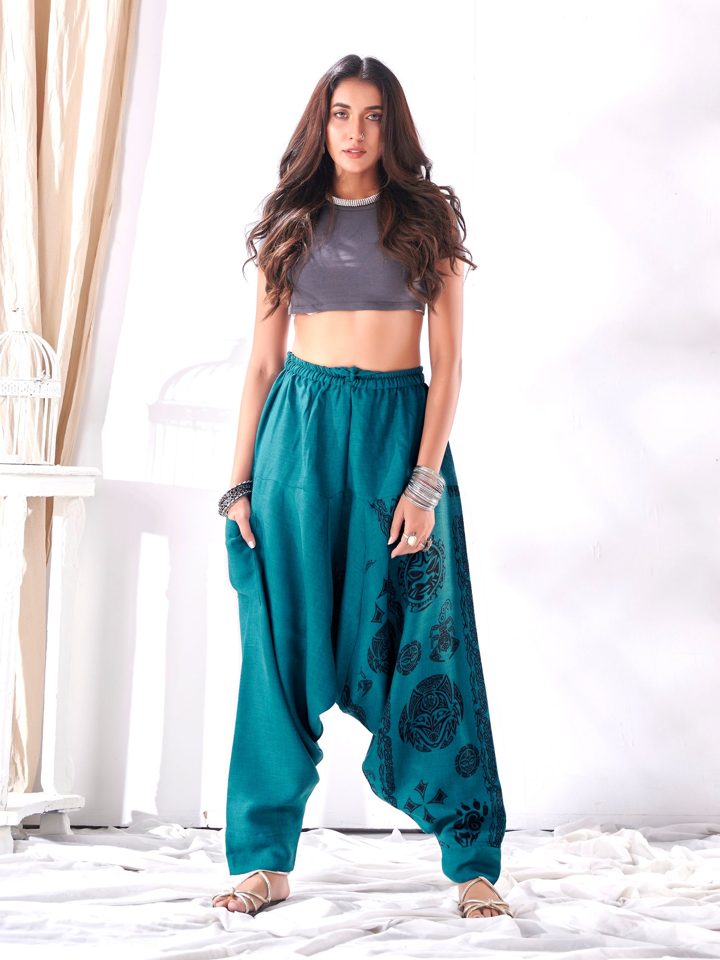 Buy Women's Hippy Harem Pants Unisex Yoga Dance Travel Track Pant