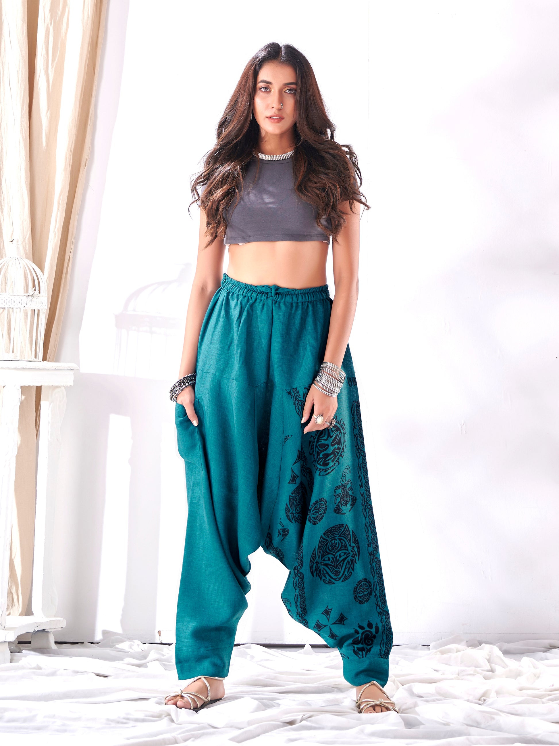 Buy Women's Hippy Harem Pants Unisex Yoga Dance Travel Track Pant
