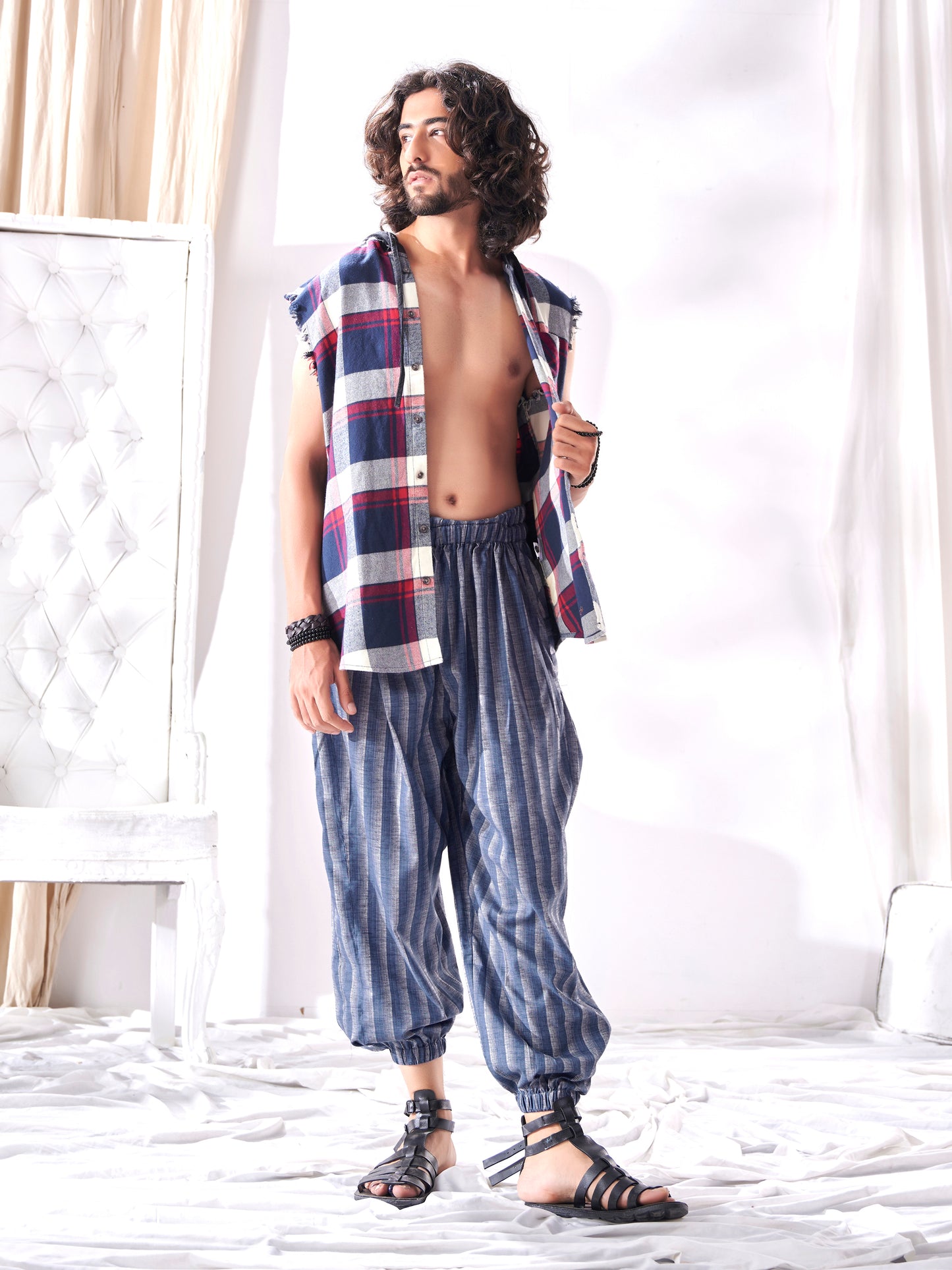 Buy Shades Of Blue Stripes Hoppers Unisex Pants For Men And Women