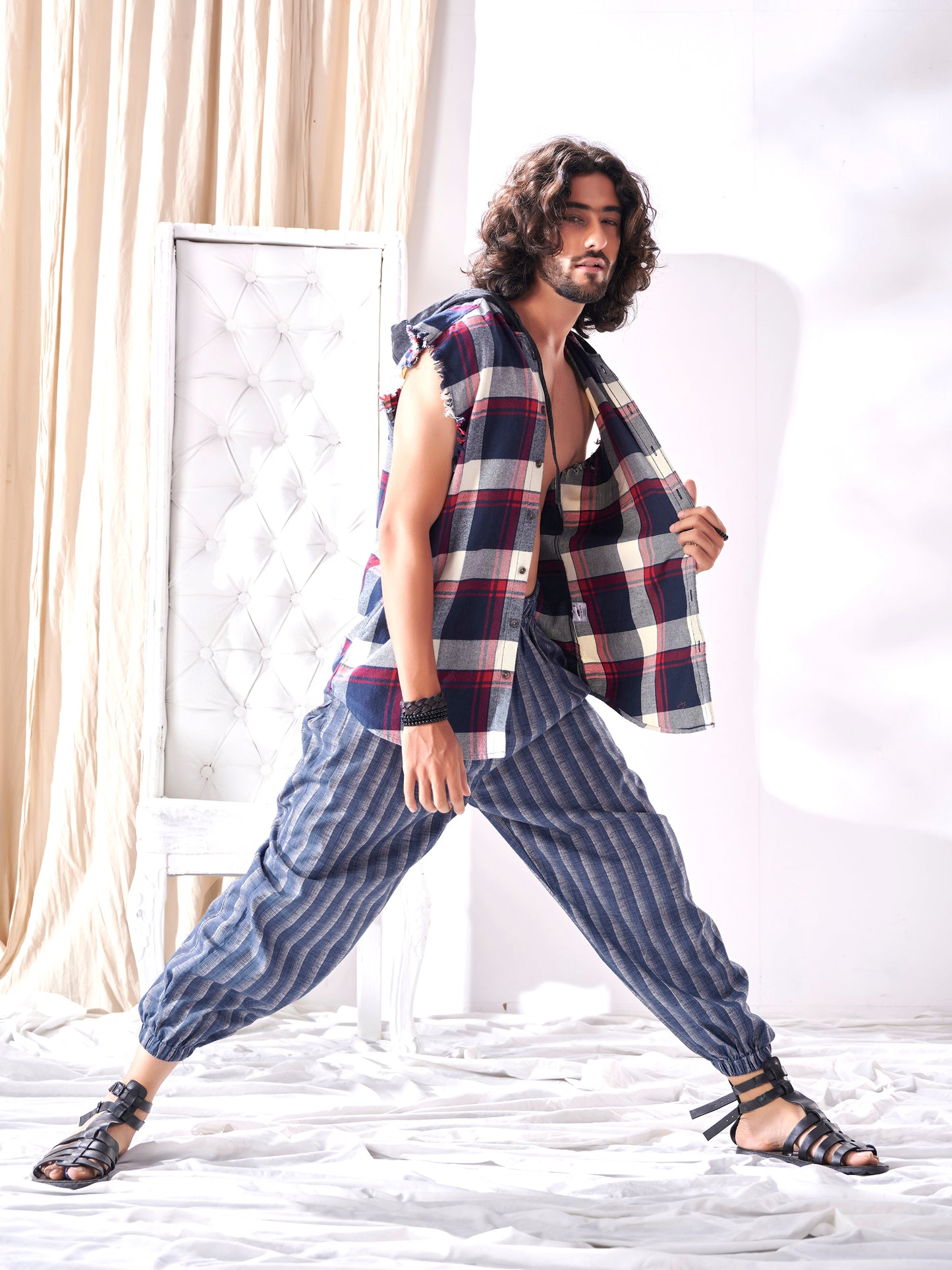 Buy Shades Of Blue Stripes Hoppers Unisex Pants For Men And Women