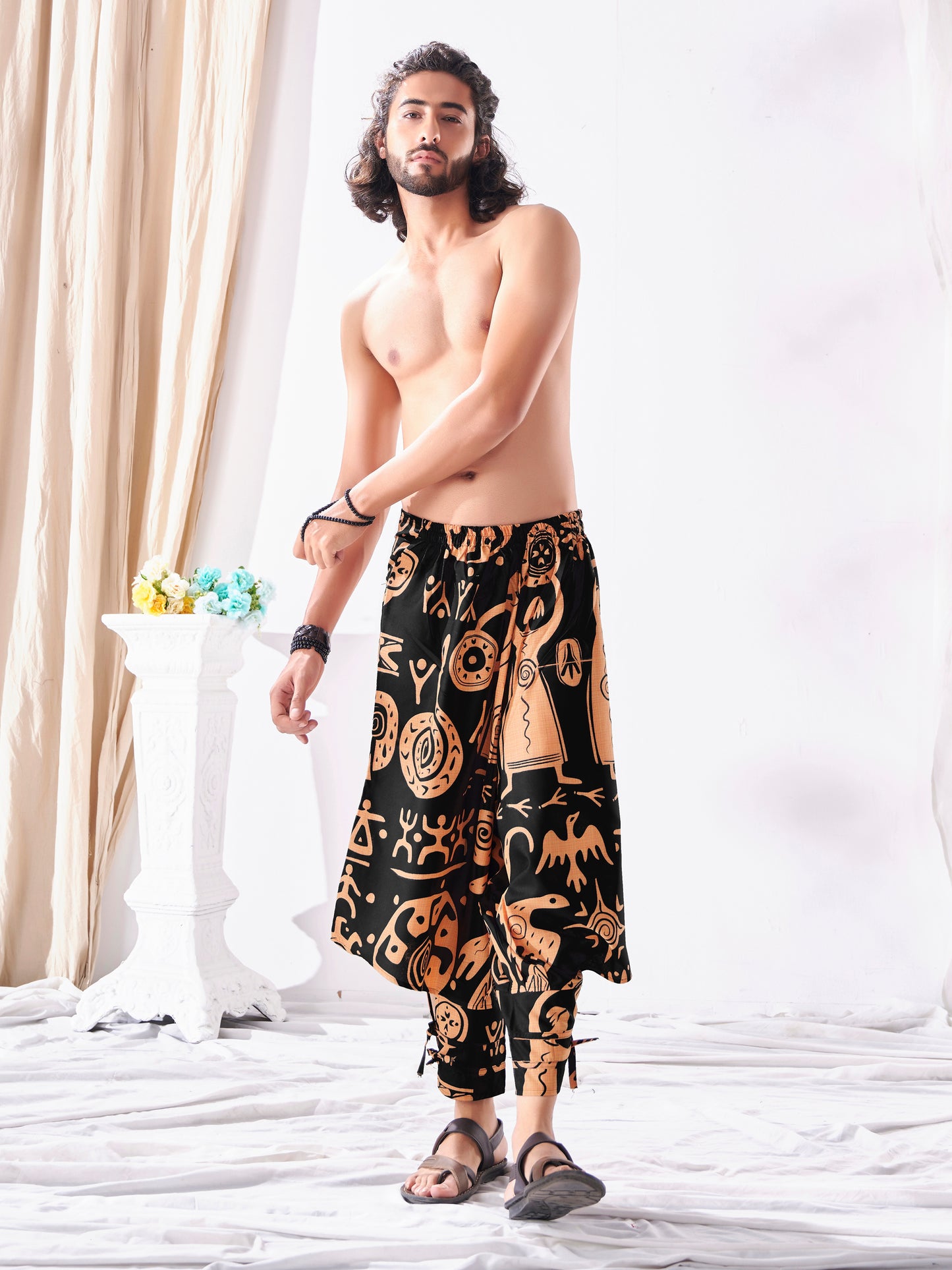 Buy Men's Tribal Print Hippie Harem Balloon Boho Pants For Yoga Dance