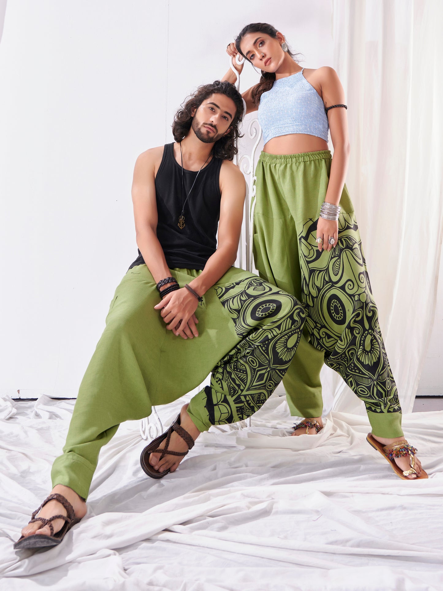 Buy Men's Baggy Gypsy Hippy Boho Harem Pants For Yoga Dance Travel Unisex Track Pant