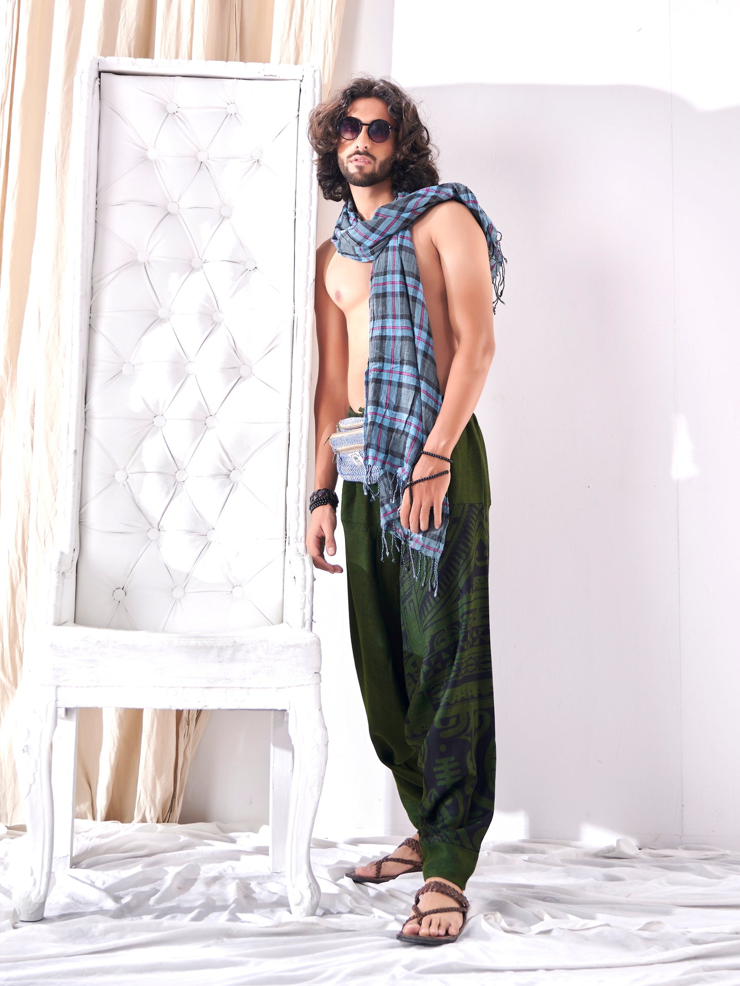 Buy Men's Parachute Style Genie Hippy Boho Harem Pants Unisex Yoga Dance Track Pant