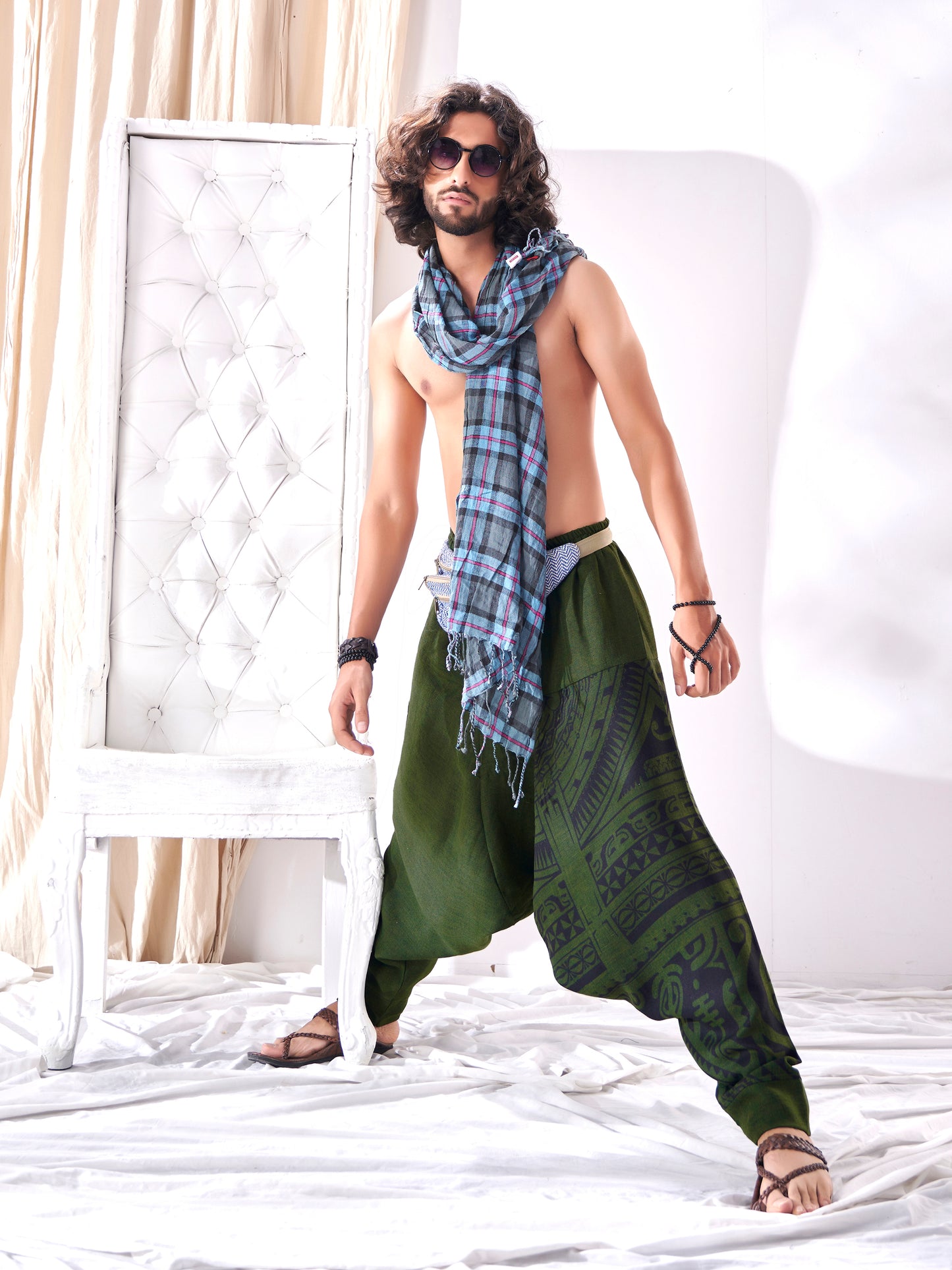 Buy Men's Parachute Style Genie Hippy Boho Harem Pants Unisex Yoga Dance Track Pant