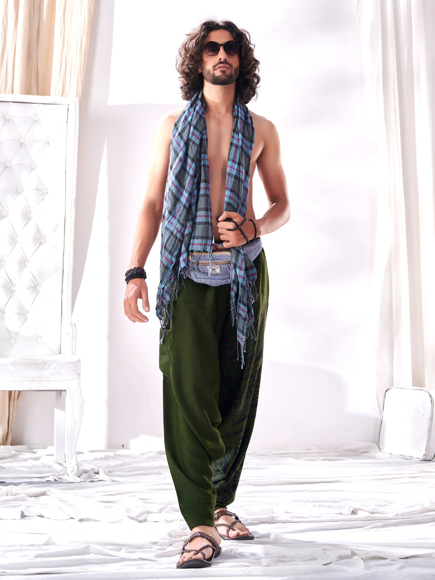 Buy Men's Parachute Style Genie Hippy Boho Harem Pants Unisex Yoga Dance Track Pant