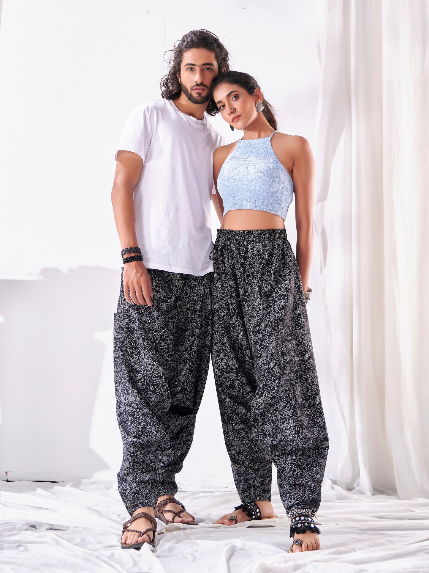 Women's Ankled Floral Print Hippy Boho Harem Pants Unisex Yoga Dance Traveller Track Pant