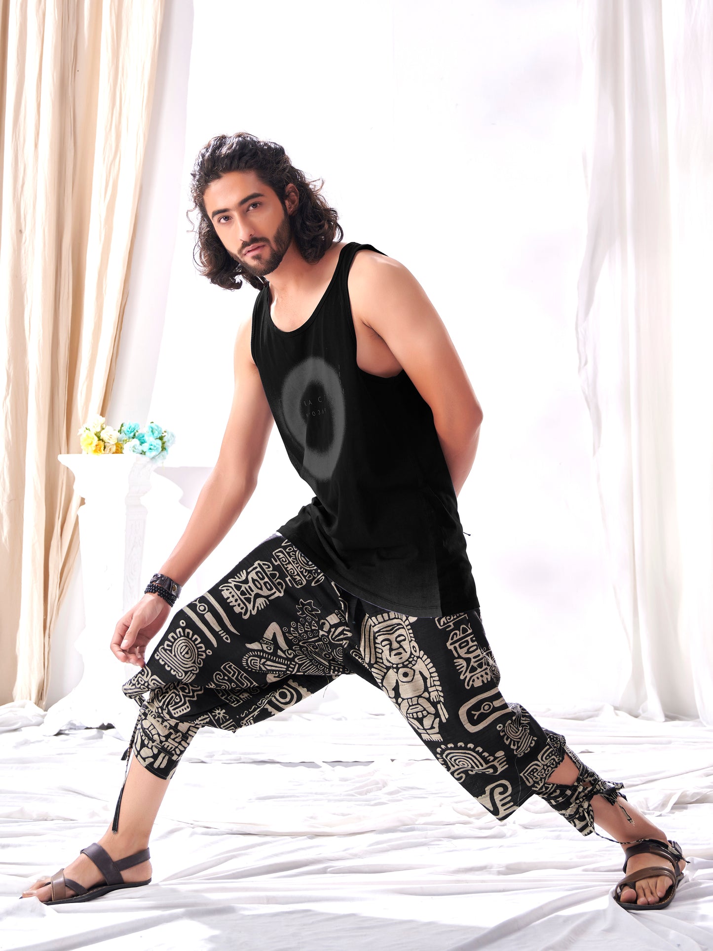 Buy Men's Tribal Print Baggy Hippy Boho Harem Pants Unisex Yoga Dance Traveller Track Pant
