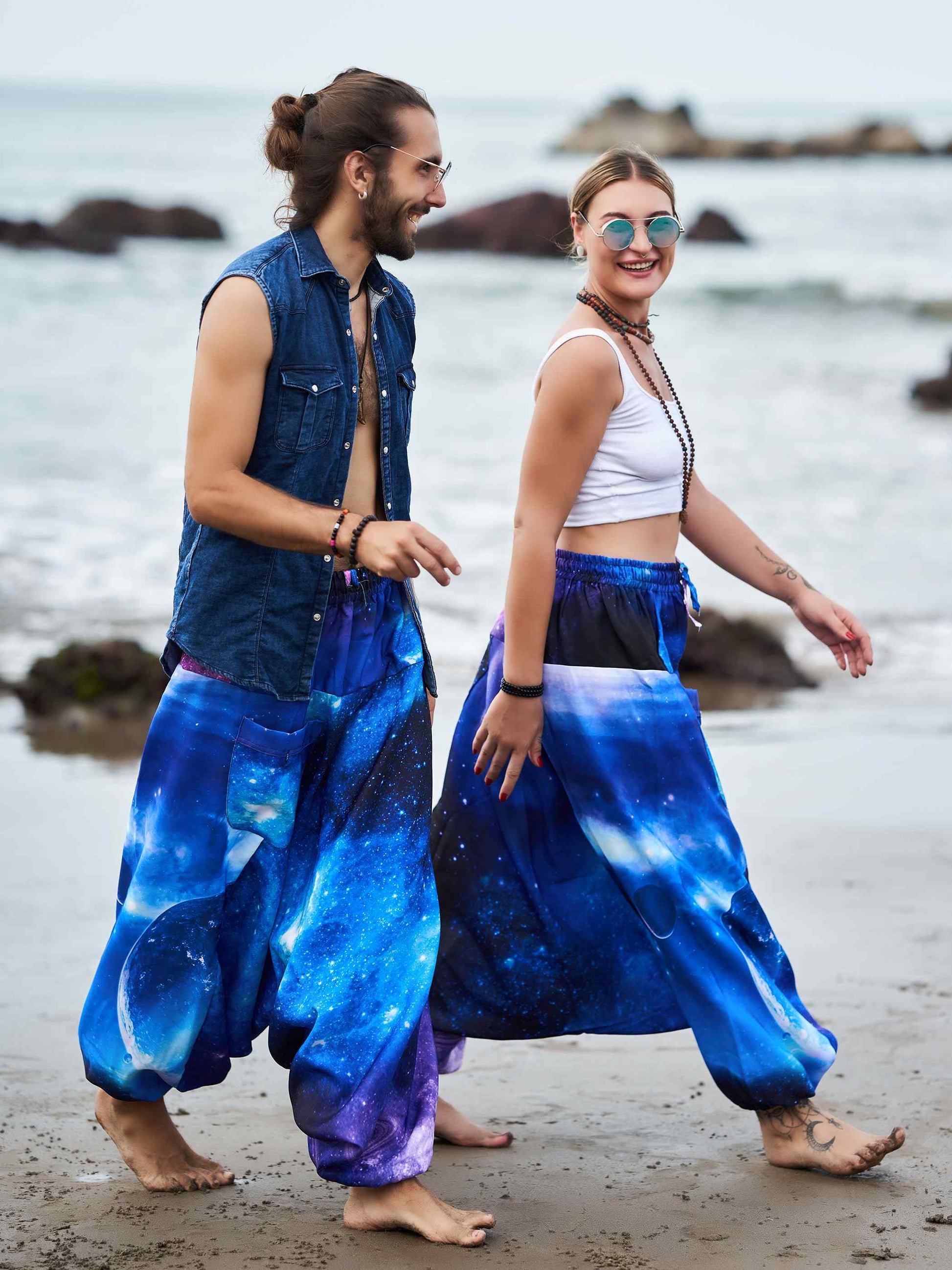 Buy Men's Galactic Print Alibaba Baggy Balloon Harem Pants