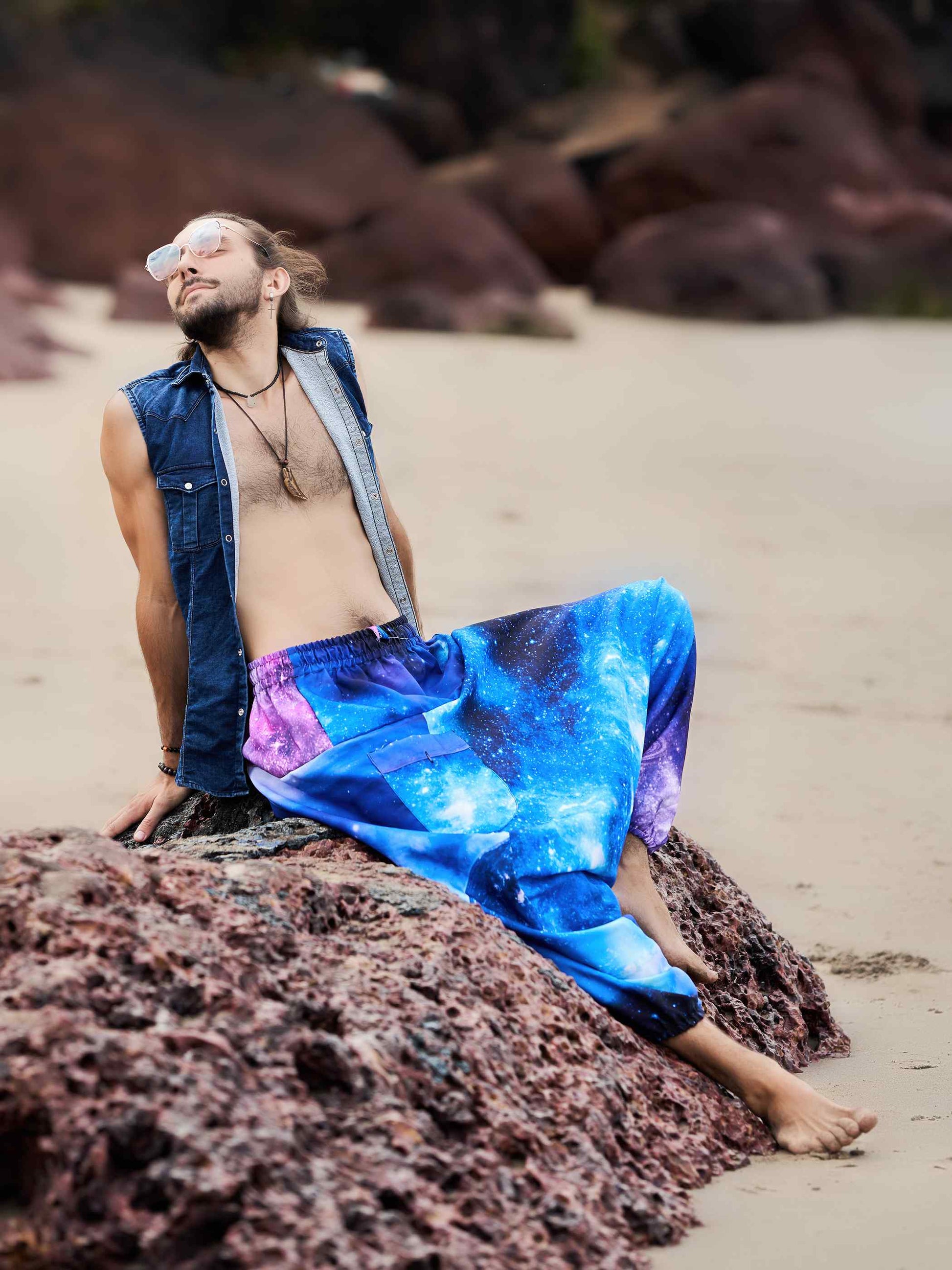 Buy Men's Galactic Print Alibaba Baggy Balloon Harem Pants