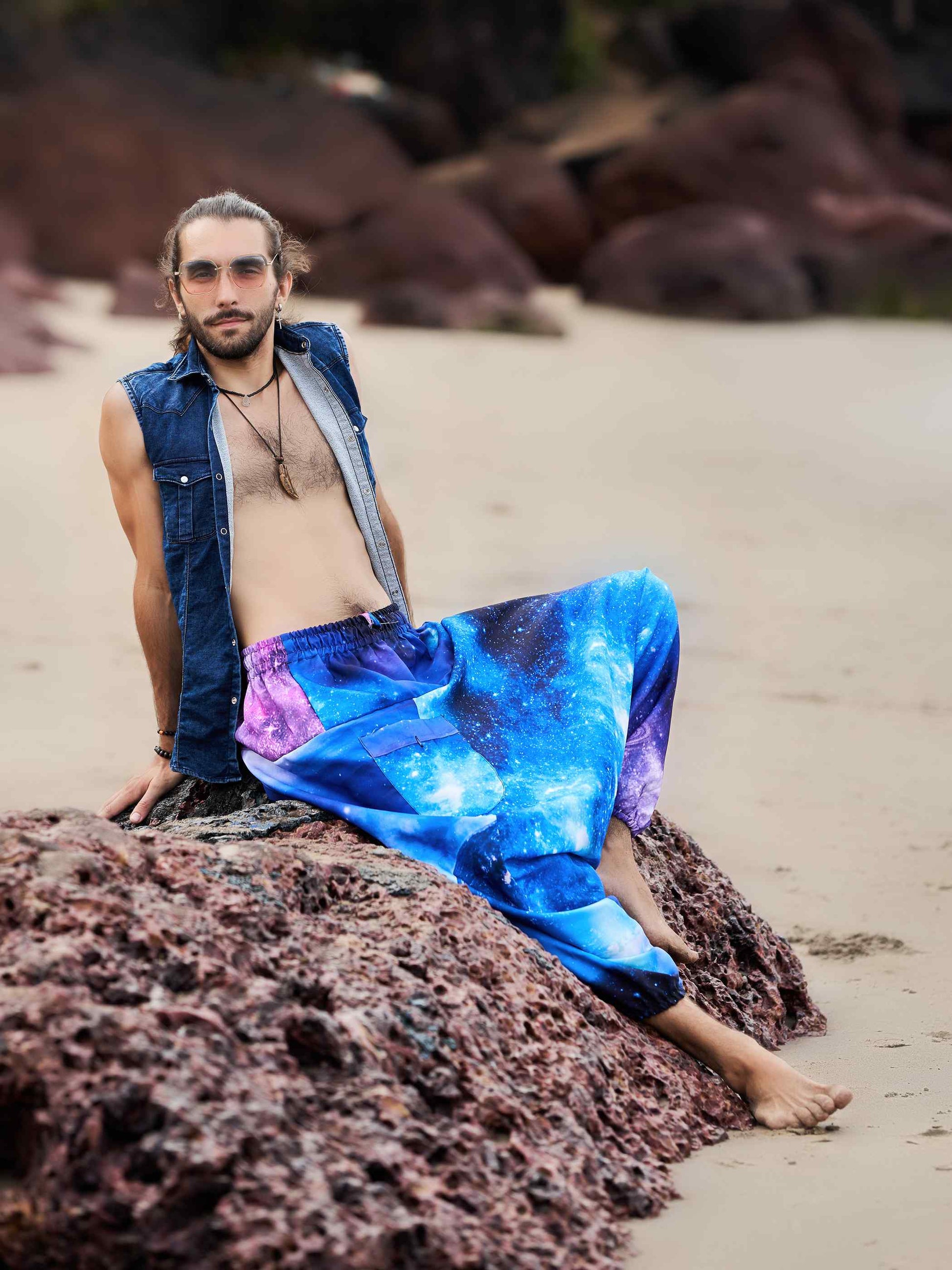 Buy Men's Galactic Print Alibaba Baggy Balloon Harem Pants