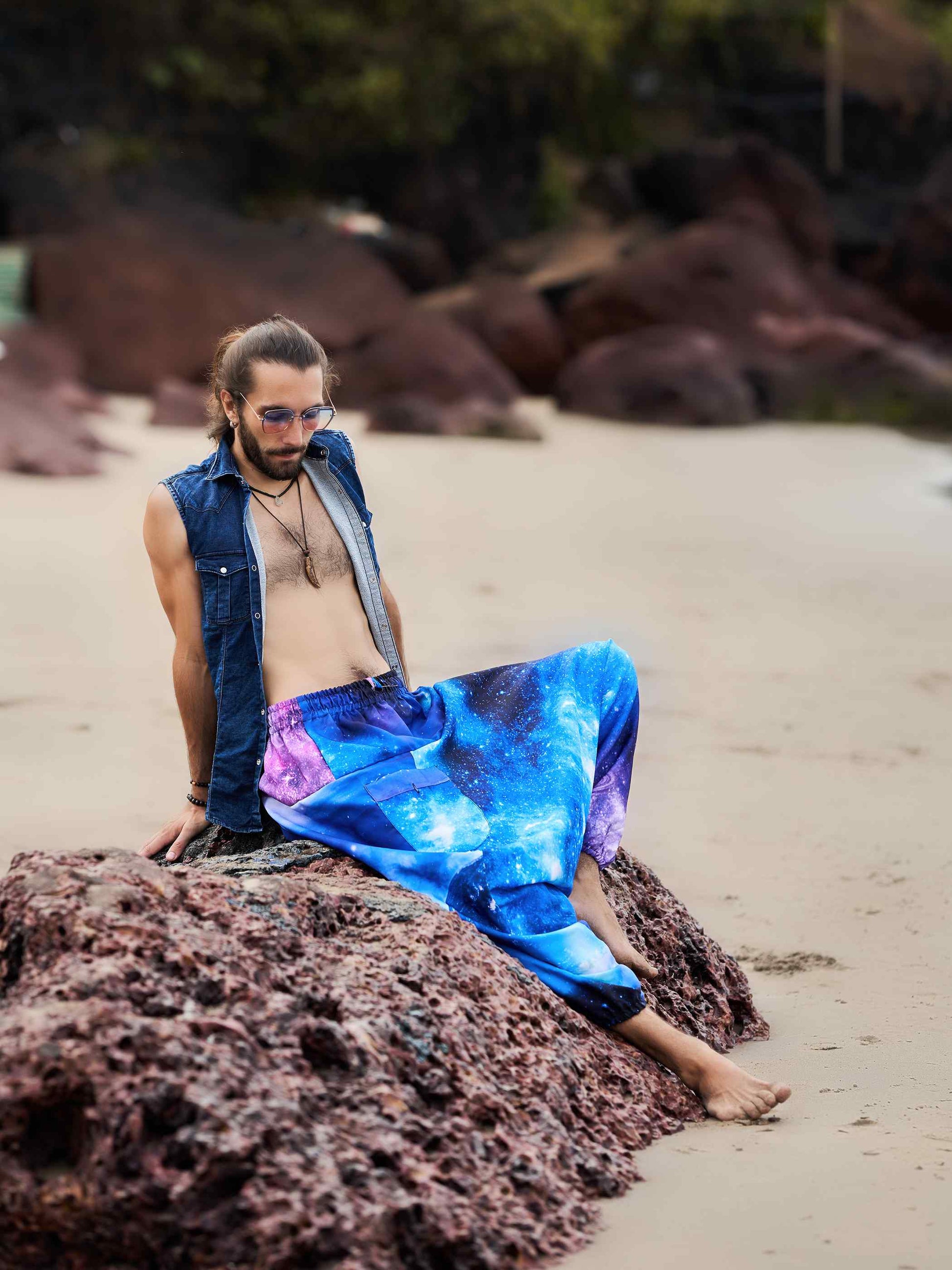 Buy Men's Galactic Print Alibaba Baggy Balloon Harem Pants