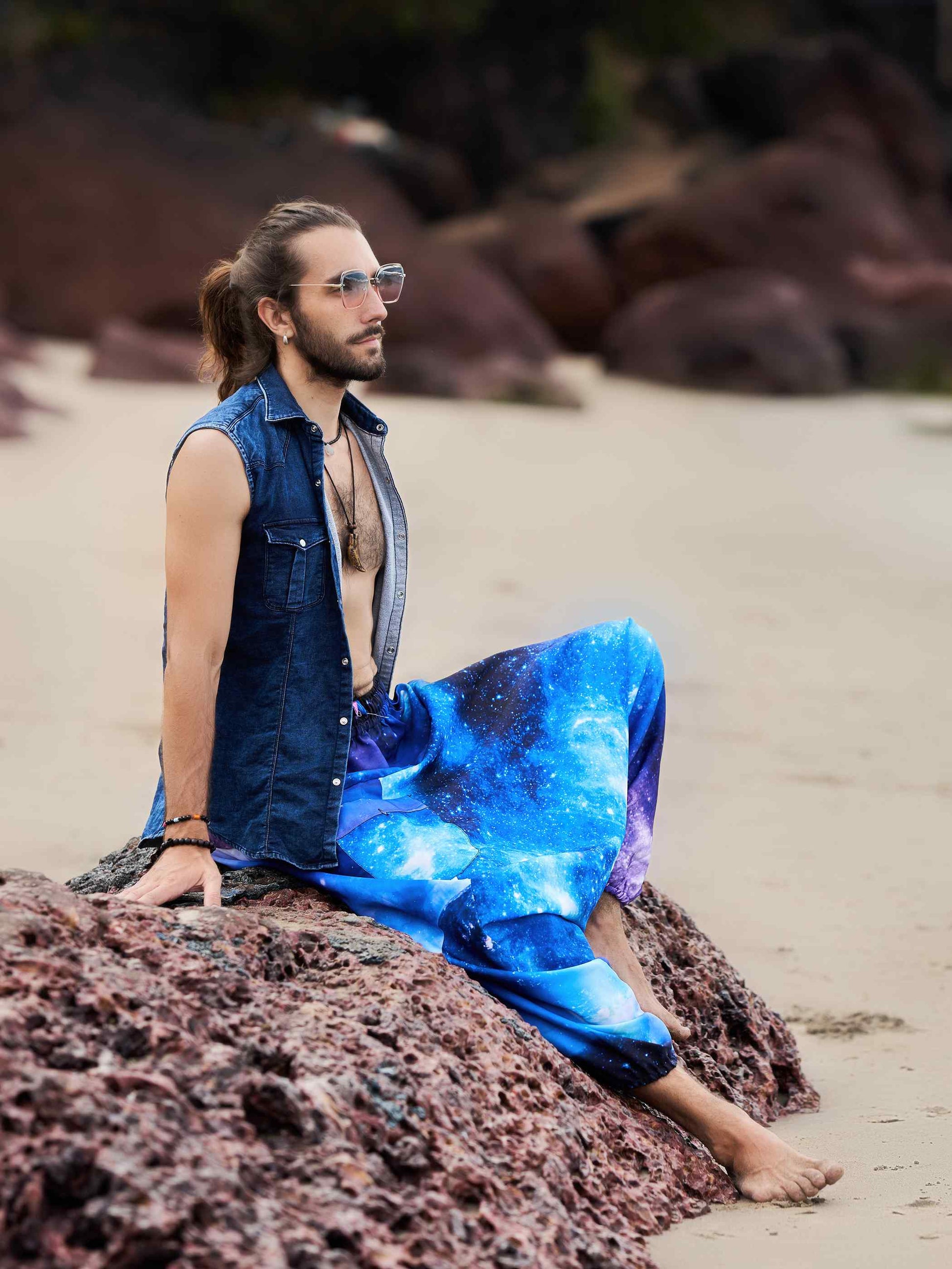 Buy Men's Galactic Print Alibaba Baggy Balloon Harem Pants