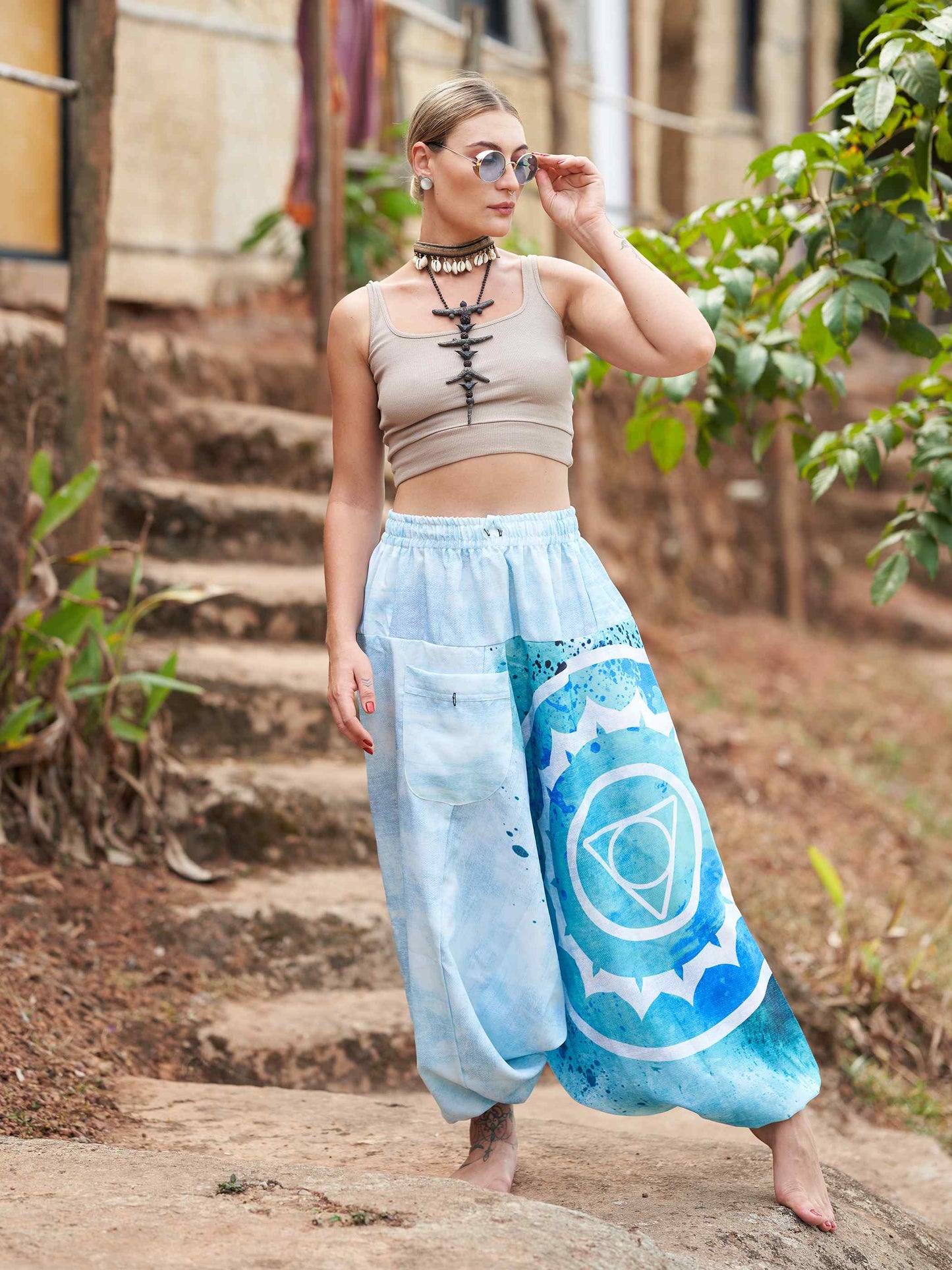 Buy Women's Spiritual Feel Afghani Baggy Balloon Aladdin Harem Pant For Travel Yoga Dance