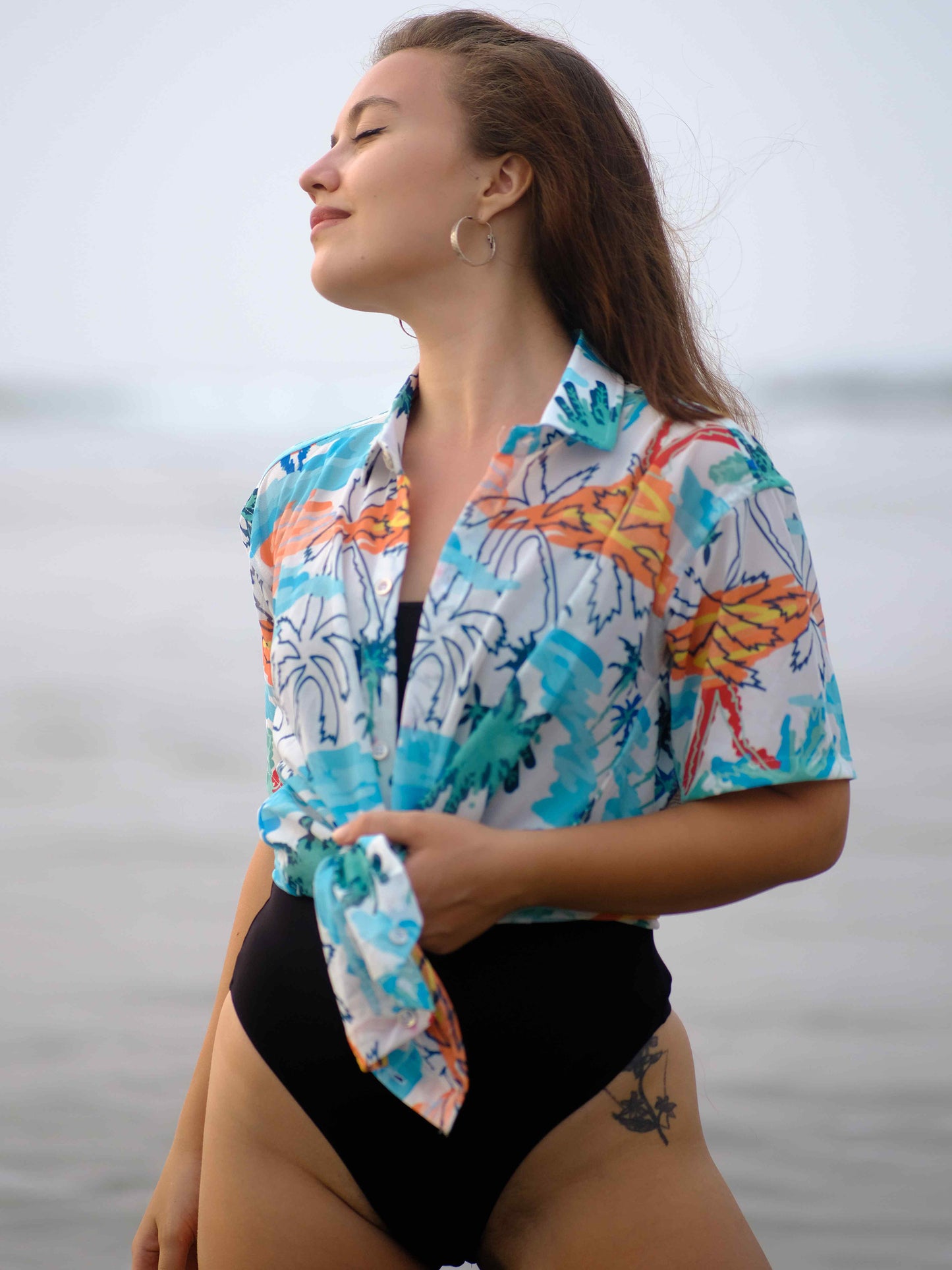 Women's Skyline Oasis Coastal Printed Beach Travel Shirt