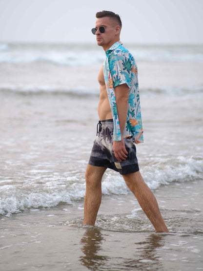Men's Skyline Oasis Coastal Printed Beach Travel Shirt
