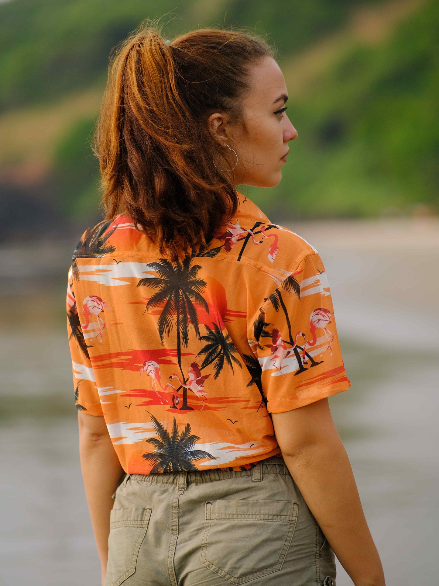 Women's Island Breeze Printed Net Beach Travel Shirt