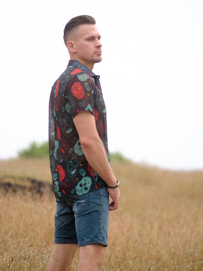 Buy Men's Boho Skull Paradise Beach Travel Shirt