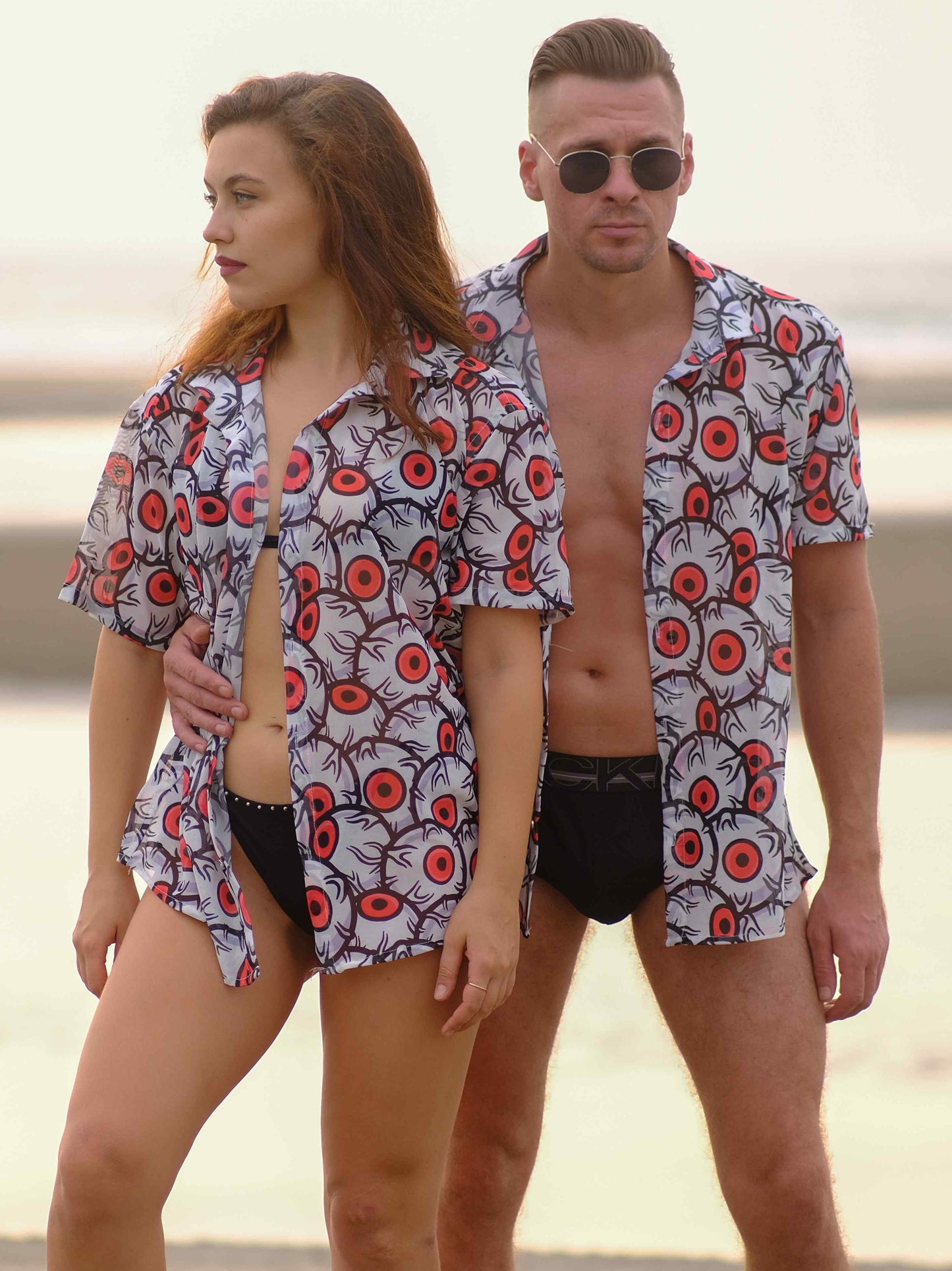 Women's Men's Mystic Gaze Printed Travel Beach Shirt