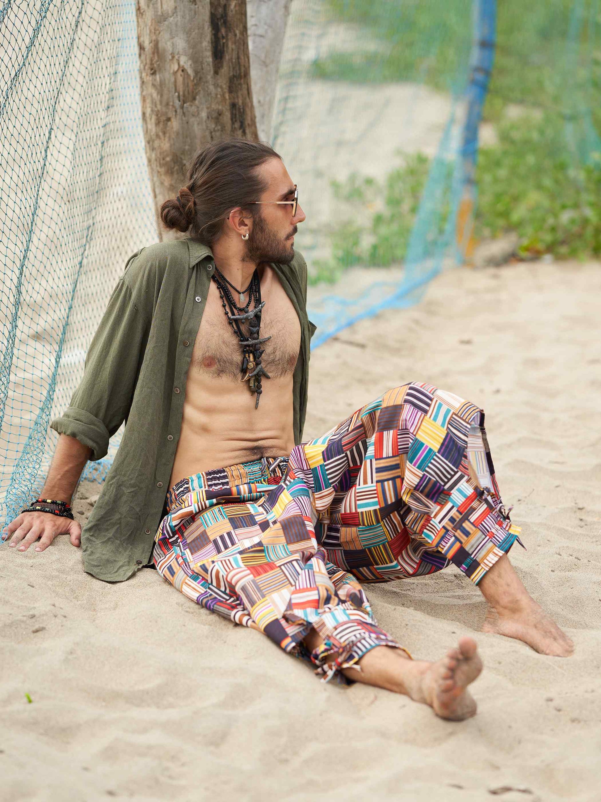 Buy Men's Geometric Genie Bohemian Hippy Balloon Harem Pants For Dance Yoga Travel