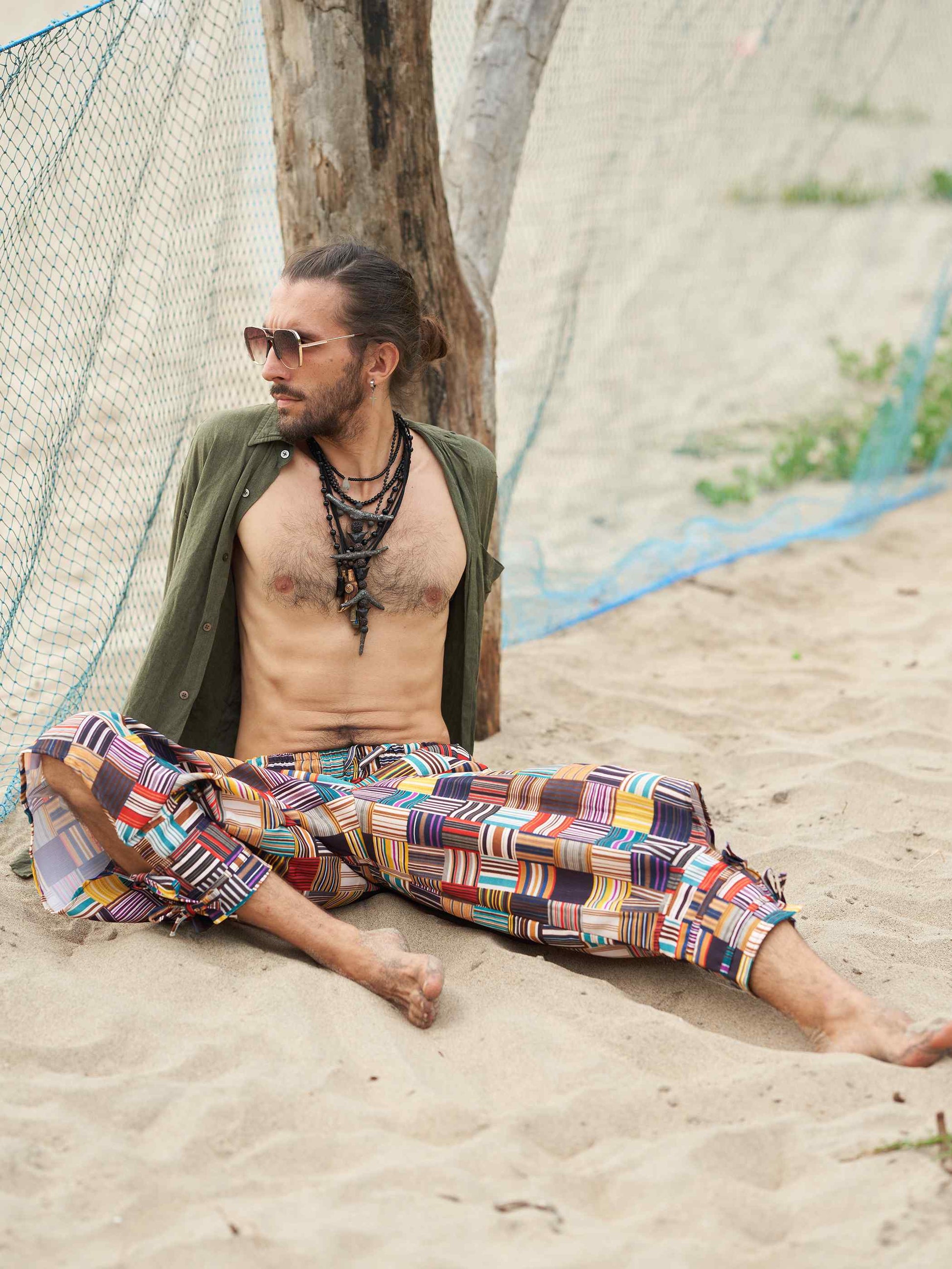 Buy Men's Geometric Genie Bohemian Hippy Balloon Harem Pants For Dance Yoga Travel