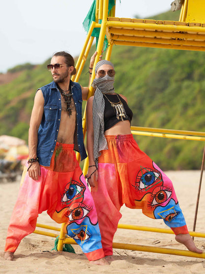 Buy Women's Eye Triangle Bohemian Hippy Harem Pants For Travel Dance Yoga