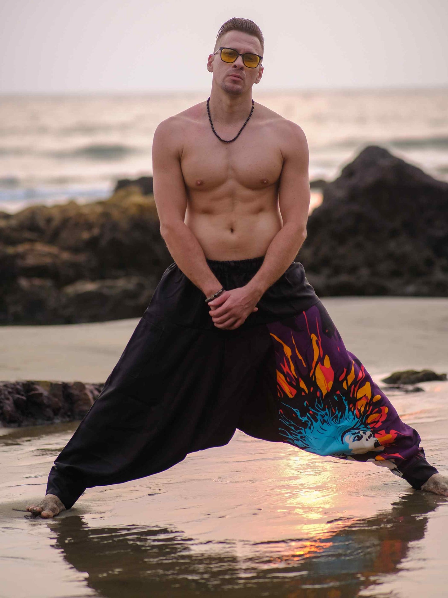 Men's Flame Fusion Afghani Bohemian Harem Pants For Travel Dance Yoga